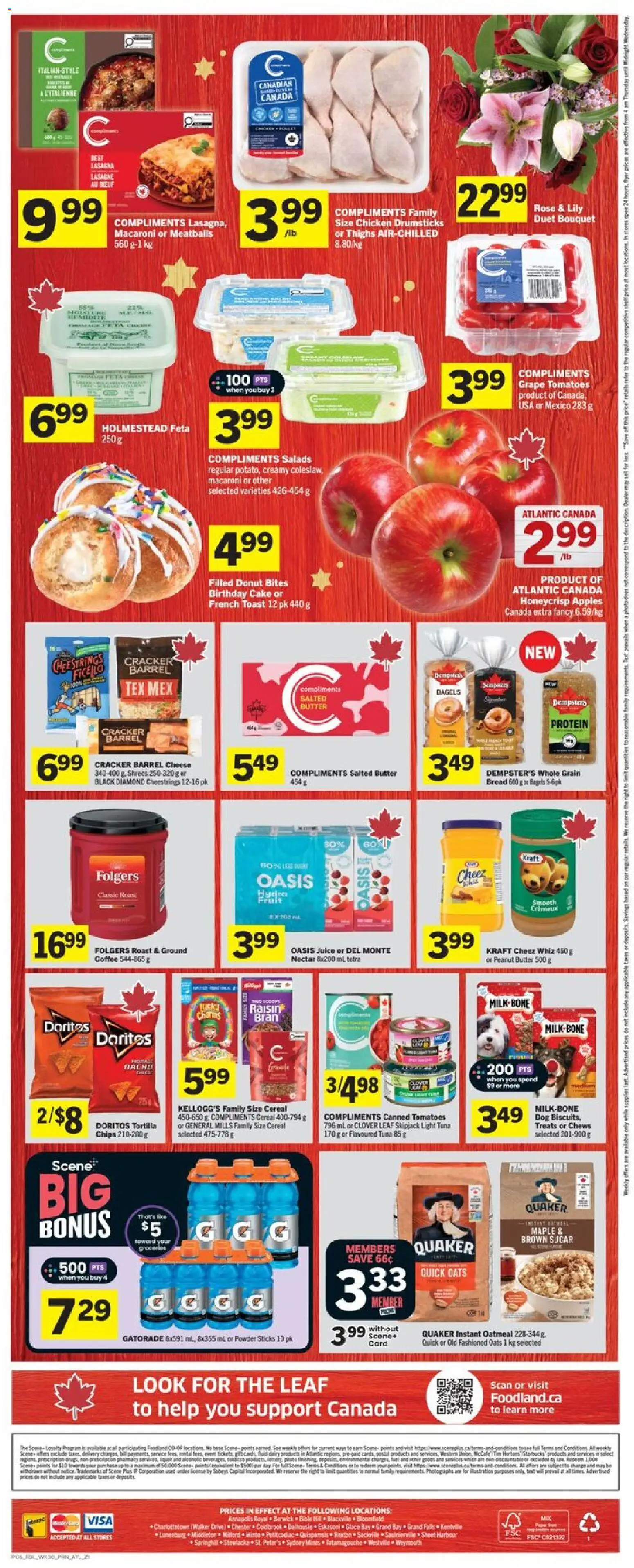Foodland flyer valid from 20.11.2025 | Page: 2 | Products: Cheese, Bread, Chicken, Apples