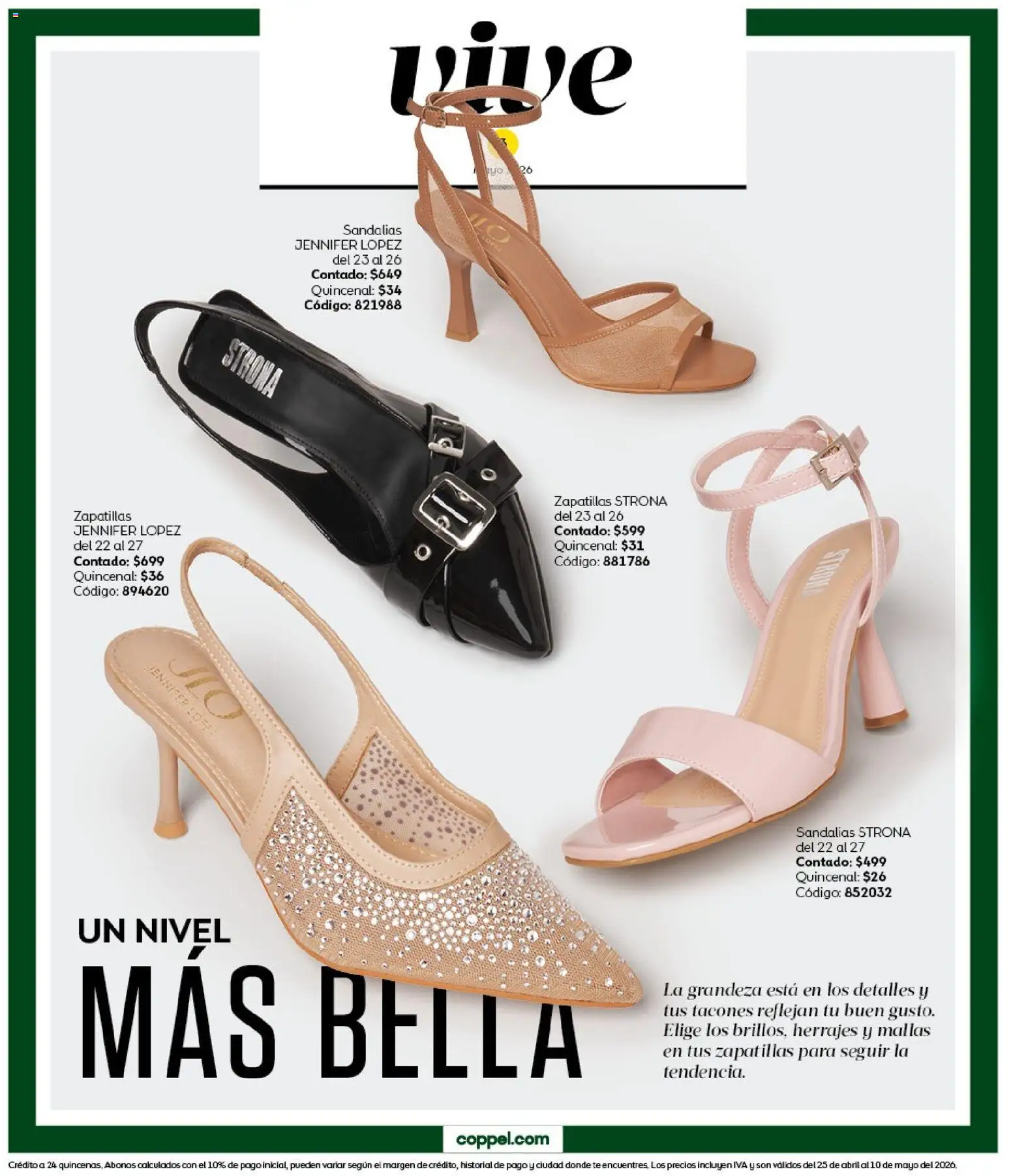 Nuevas ofertas de Coppel válidas en toda la República Mexicana desde el 25.04.2026. ¡Encuentra las mejores ofertas en Coppel catálogo Claro que la vas a querer! | Página: 3 | Productos: Mallas, Sandalias, Zapatillas, Té