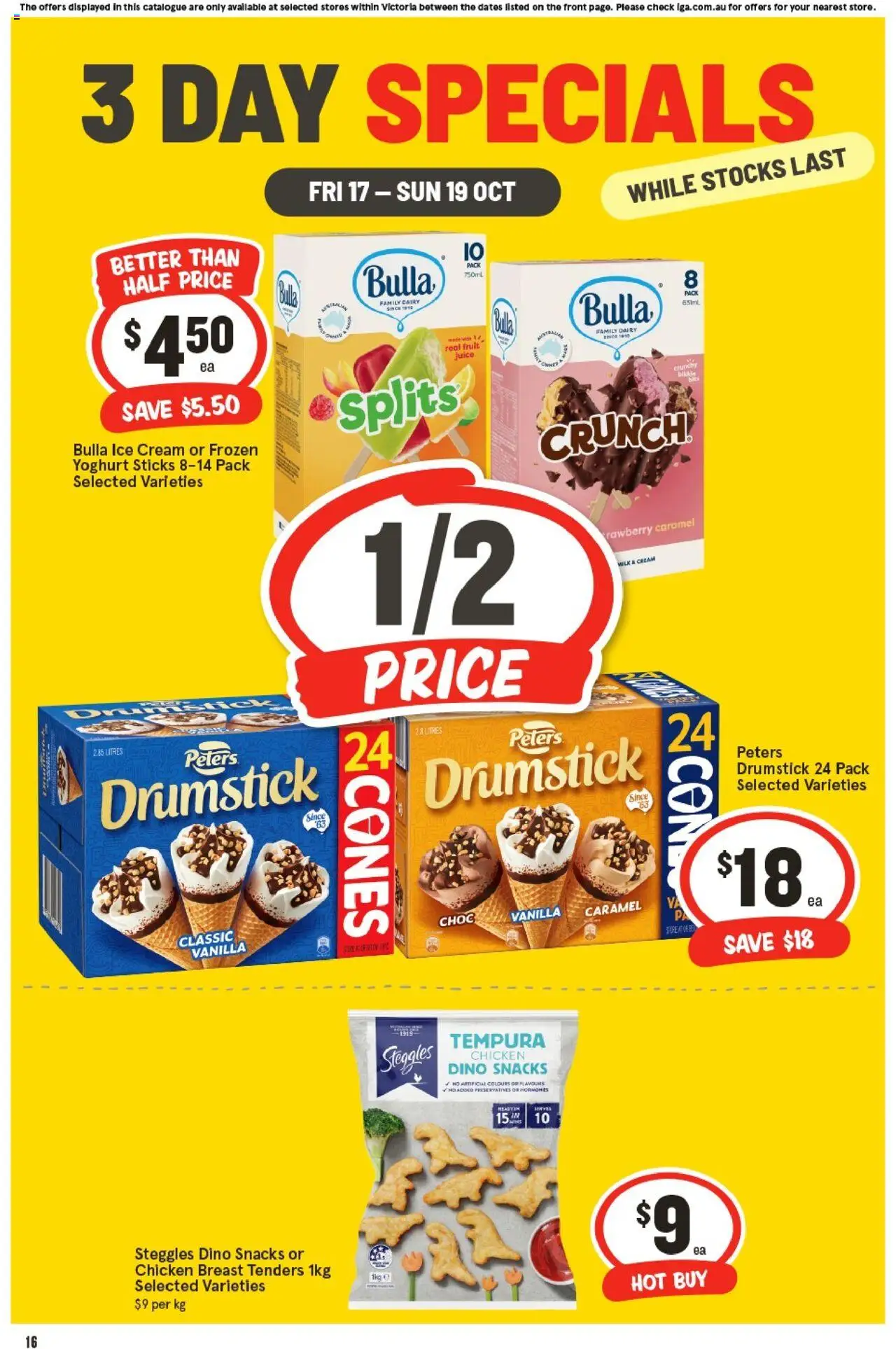 IGA catalogue - valid from 17.10.2025 | Page: 3 | Products: Milk, Yoghurt, Cream, Bed