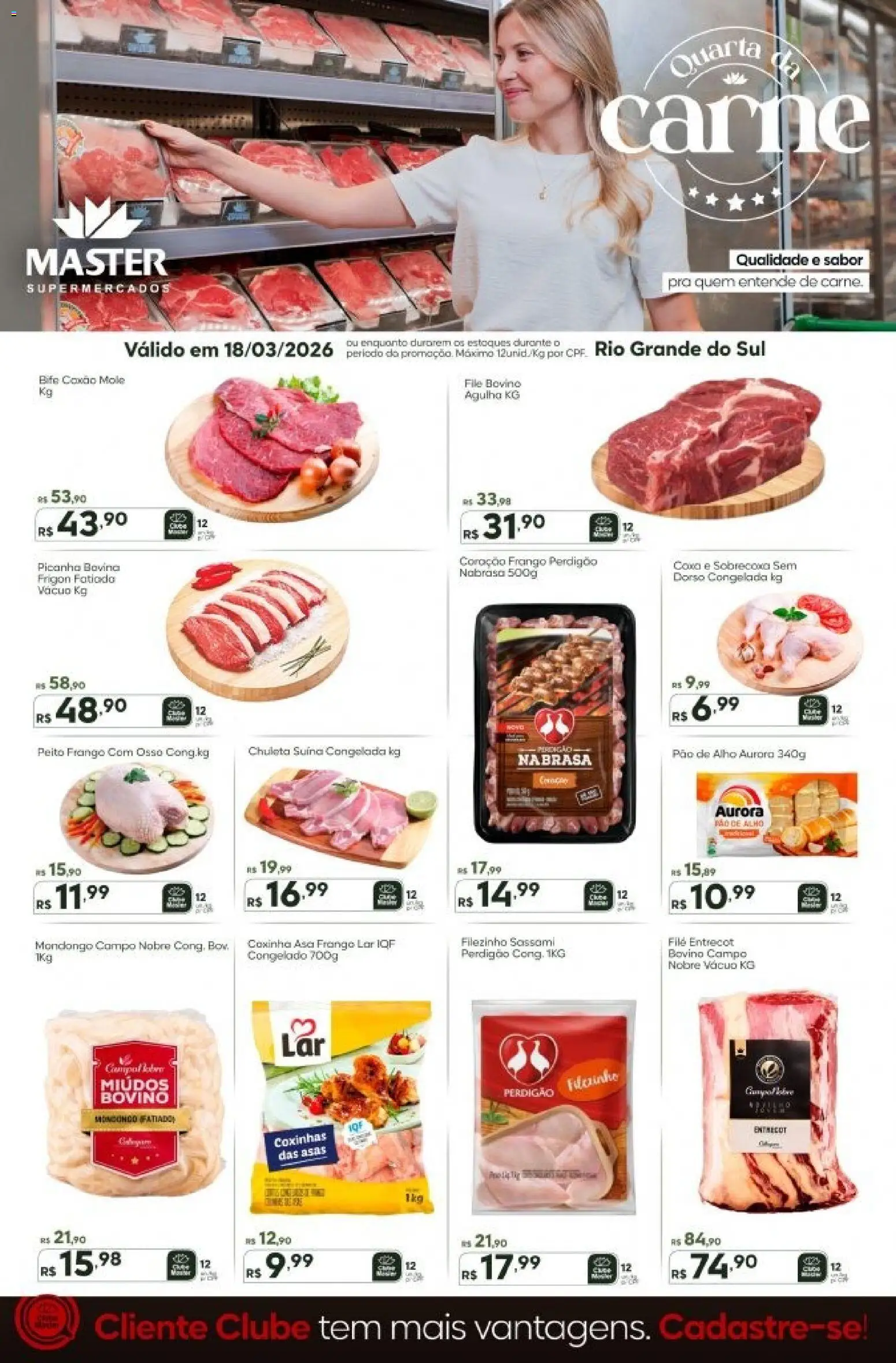 Master Folheto - válido de 18.03.2026 | Página: 1 | Produtos: Alho, Pao de alho, Carne, Frango