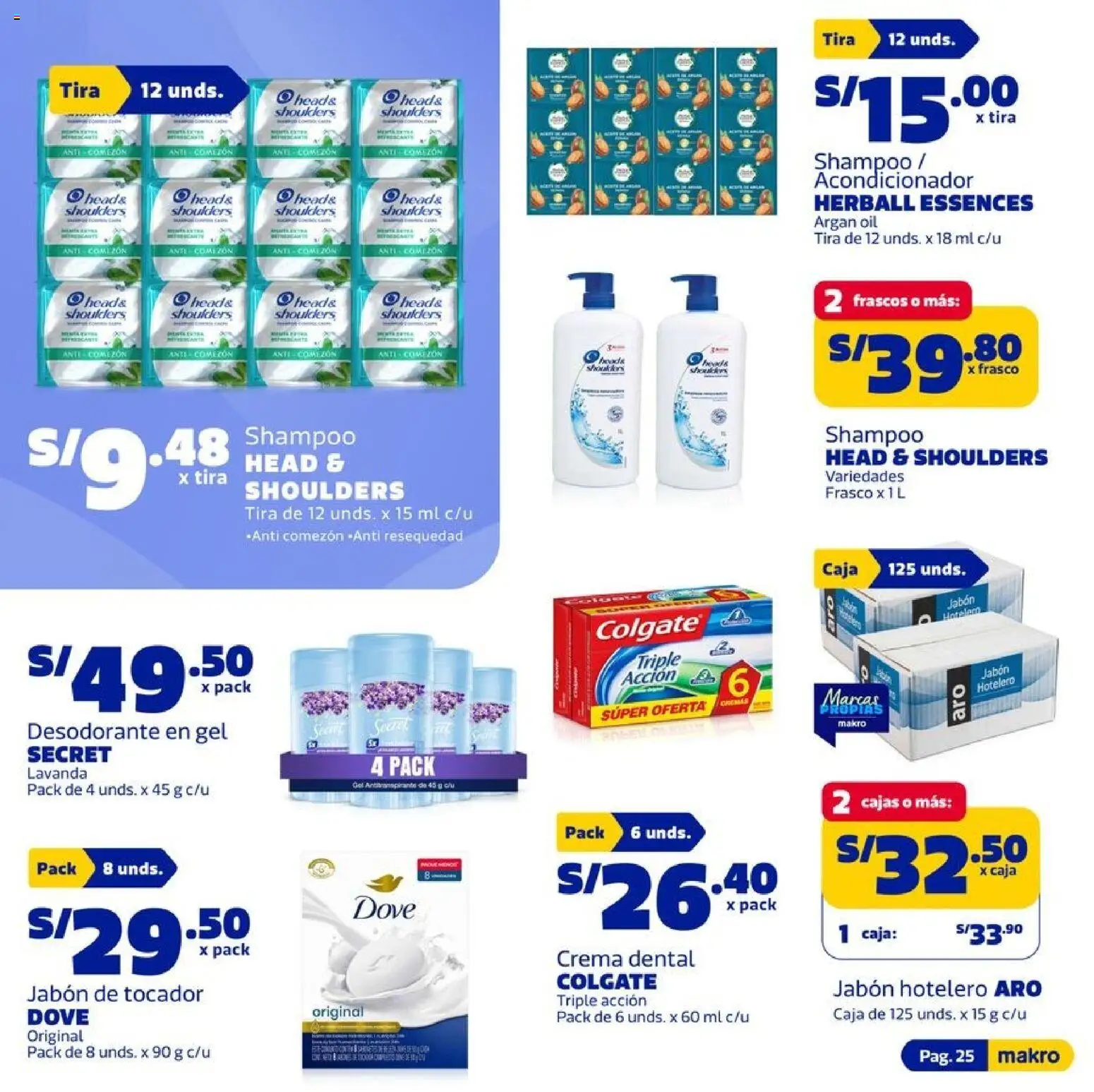 Catálogo Makro válido desde 02.01.2026 | Página: 25 | Productos: Shampoo, Acondicionador, Caja, Crema