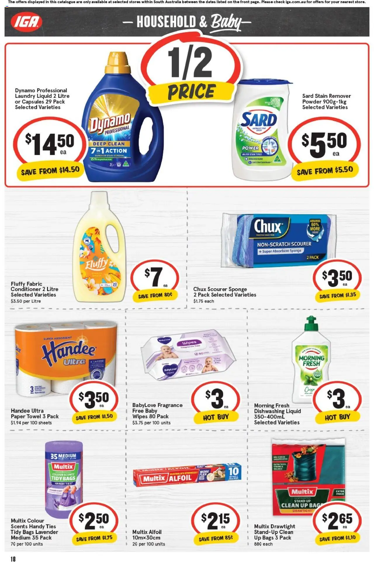 IGA catalogue - valid from 22.10.2025 | Page: 14 | Products: Household, Conditioner, Stain remover, Laundry