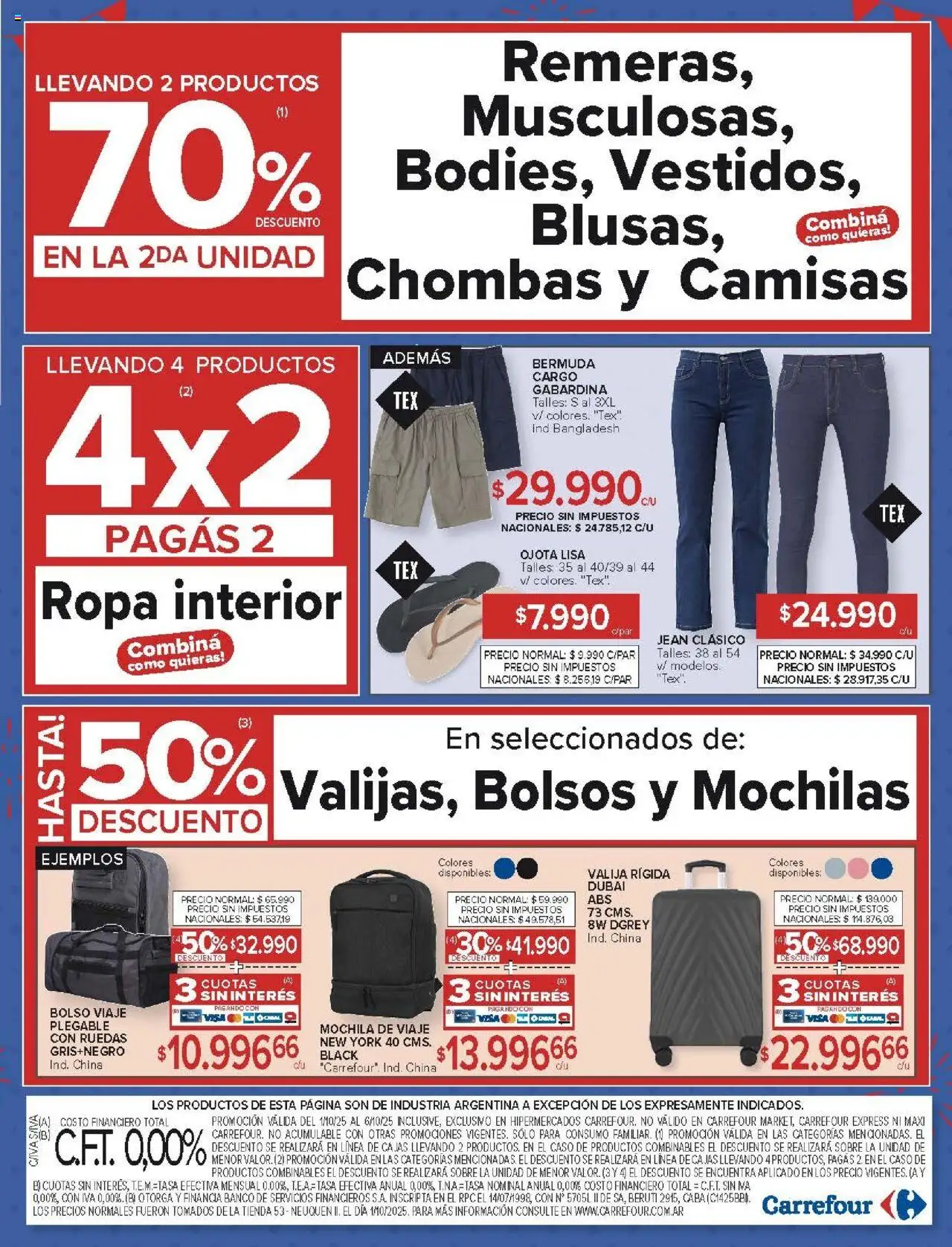 Carrefour - Ofertas - Chubut │ válido desde el 01.10.2025 | Página: 24 | Productos: Caso, Banco, Sobre, Mochila
