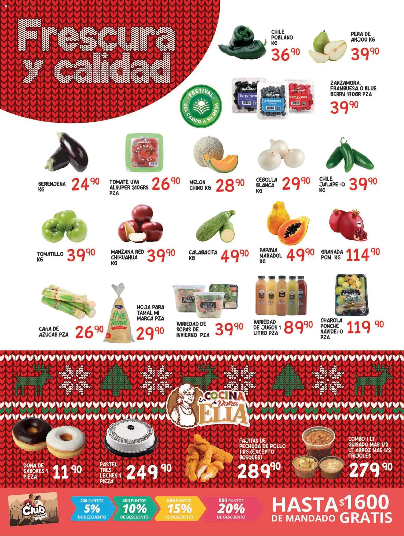 Nuevas ofertas de Alsuper válidas en toda la República Mexicana desde el 25.11.2025. ¡Encuentra las mejores ofertas en Alsuper folleto Chihuahua Capital! | Página: 2 | Productos: Pollo, Melón, Arándanos, Arroz