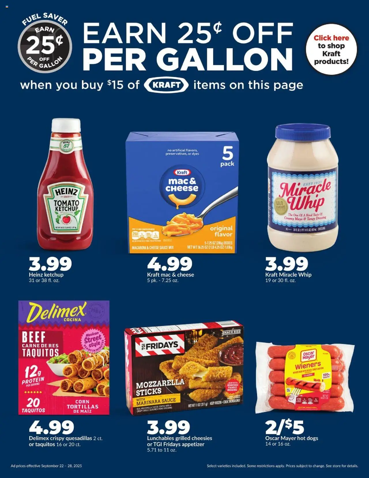 HyVee Weekly Ad - valid from 22.09.2025 | Page: 9 | Products: Cheese, Pork, Beef, Hot Dogs