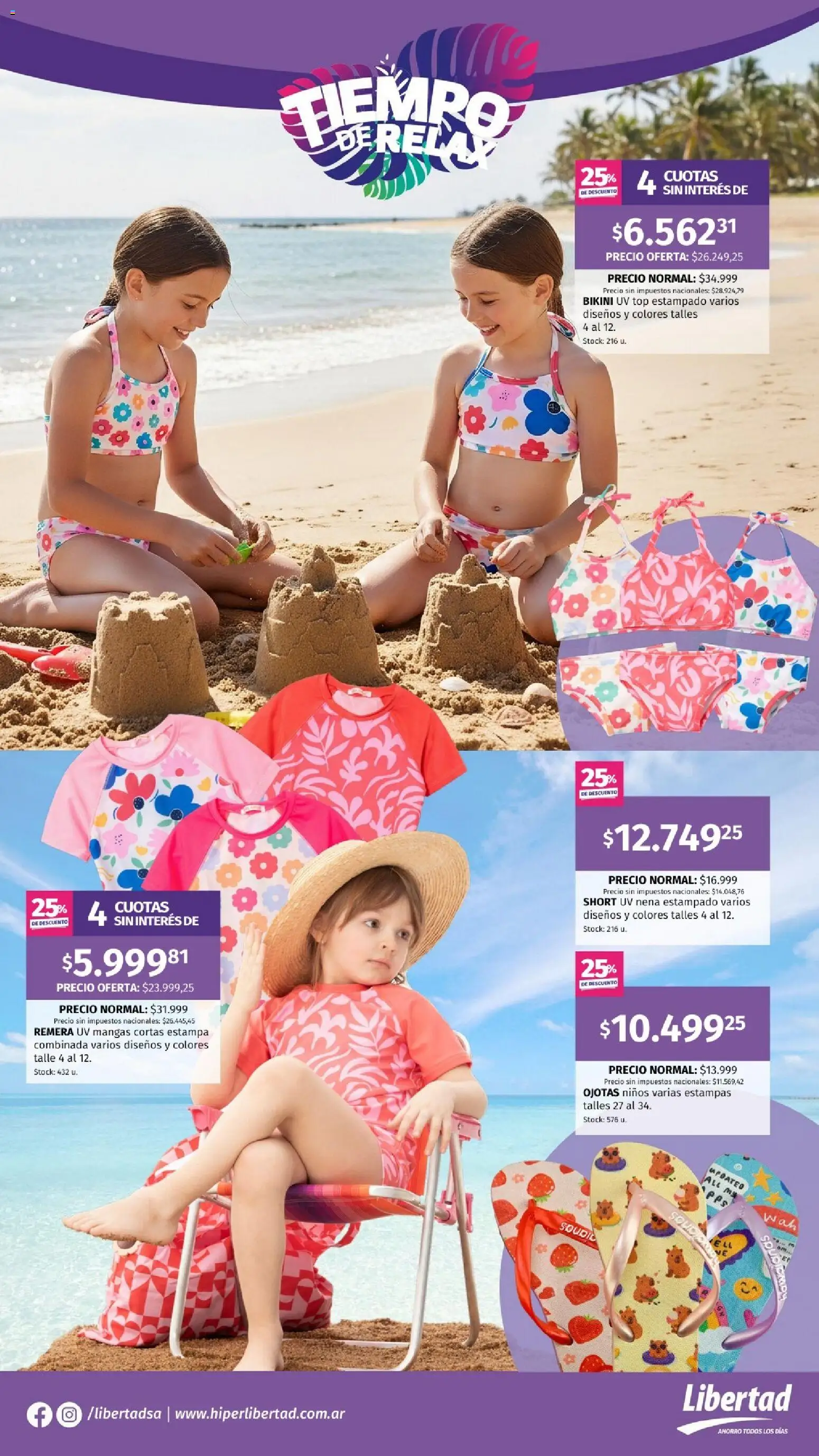 Hipermercado Libertad - Tiempo Relax  │ válido desde el 14.11.2025 | Página: 13 | Productos: Remera, Short, Bikini, Ojotas