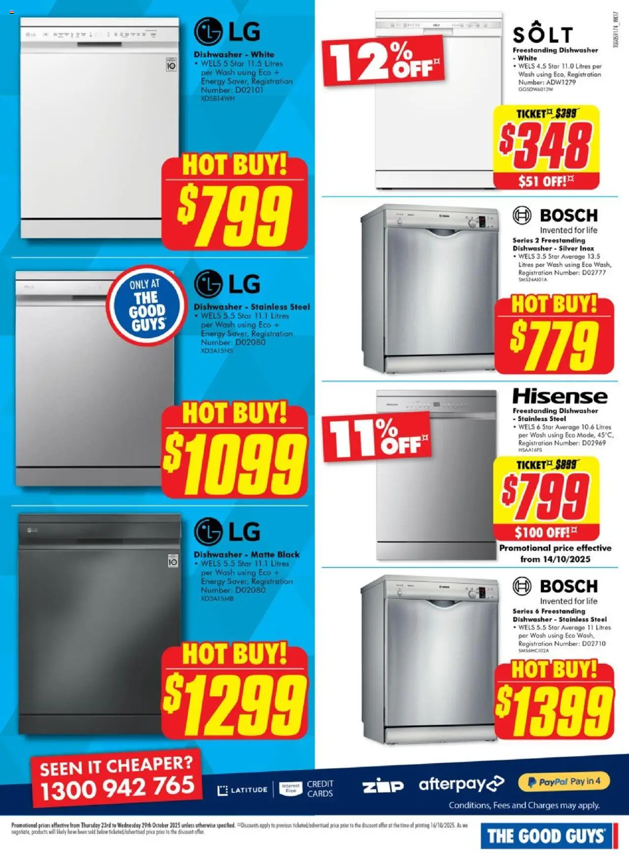 The Good Guys catalogue - valid from 22.10.2025 | Page: 7 | Products: Dishwasher
