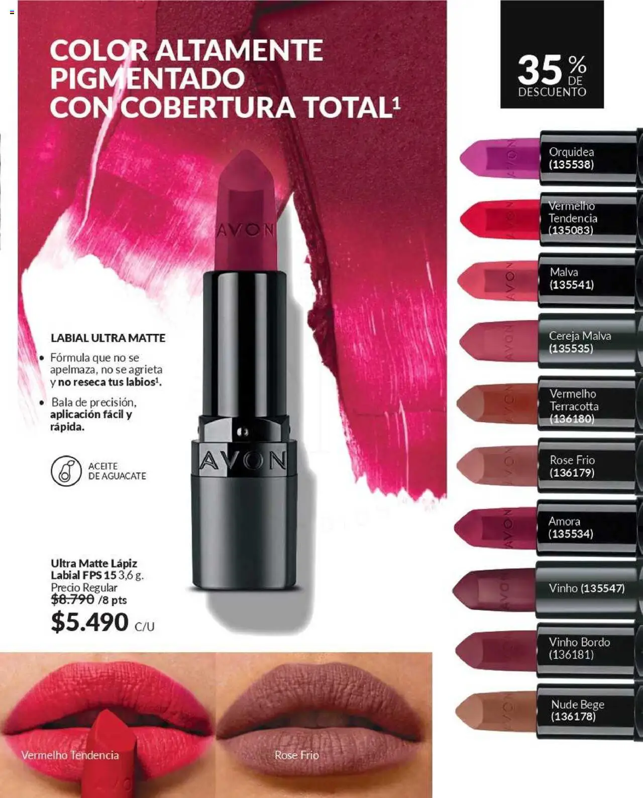 Catálogo Avon Campaña 12 │ válido desde el 22.07.2025 | Página: 18 | Productos: Lápiz labial, Labial, Aceite