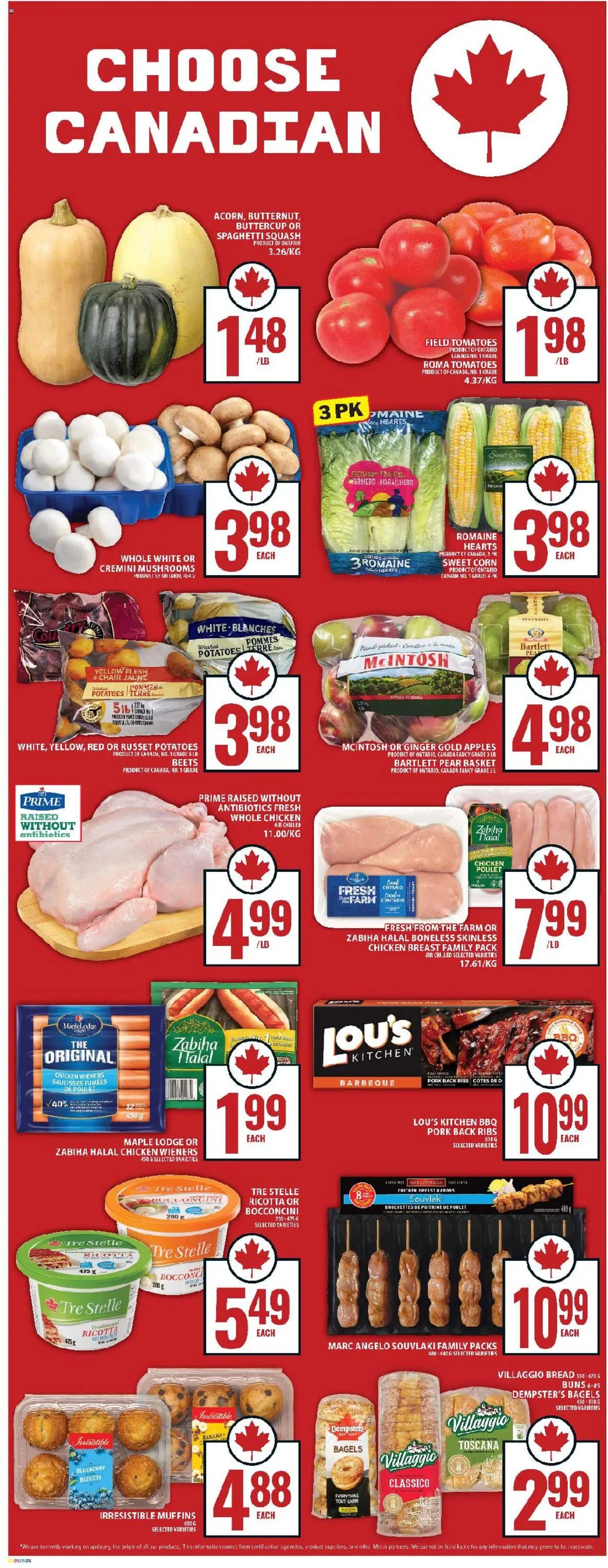 Food Basics flyer valid from 11.09.2025 | Page: 9 | Products: Bread, Wine, Chicken, Tomatoes