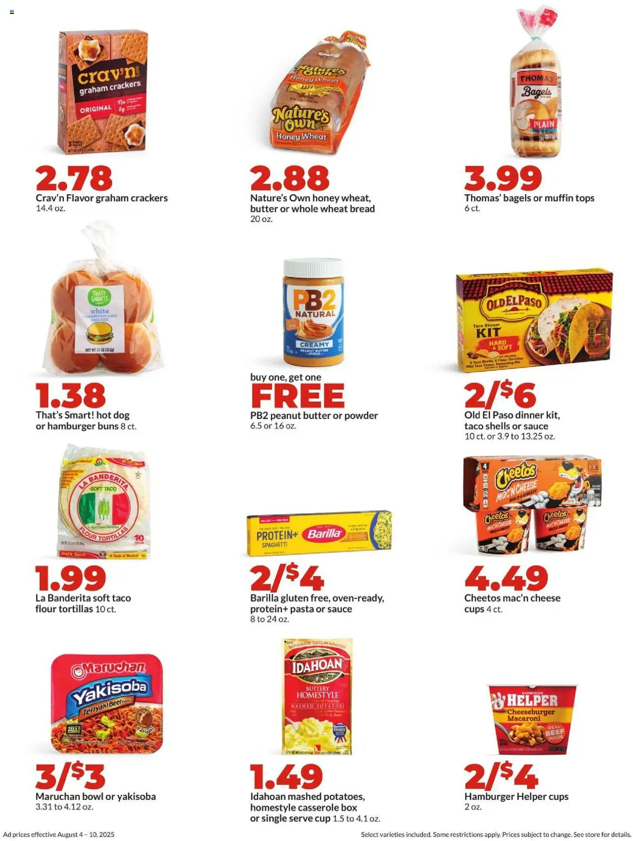 HyVee Weekly Ad - valid from 04.08.2025 | Page: 19 | Products: Box, Bread, Potatoes, Muffin