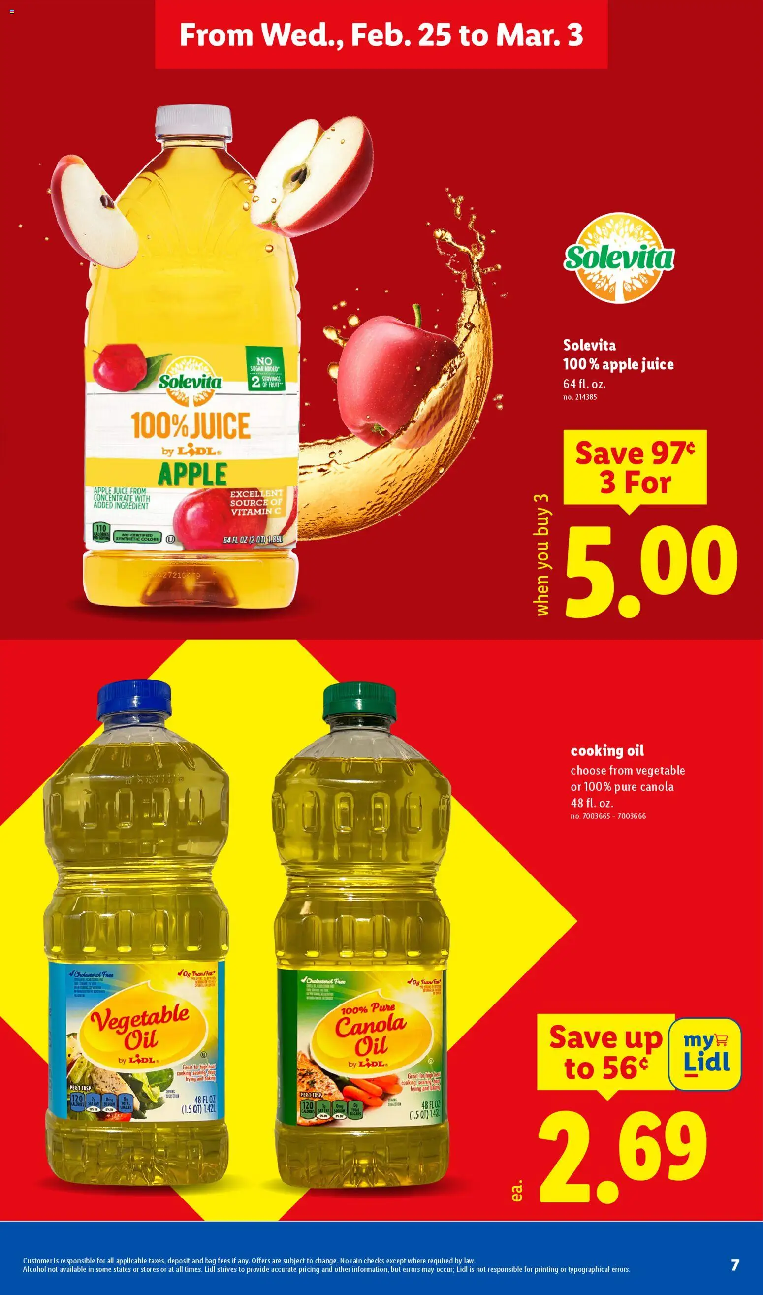 Lidl Weekly Ad - valid from 25.02.2026 | Page: 7 | Products: Vitamin, Oil, Sugar, Bag
