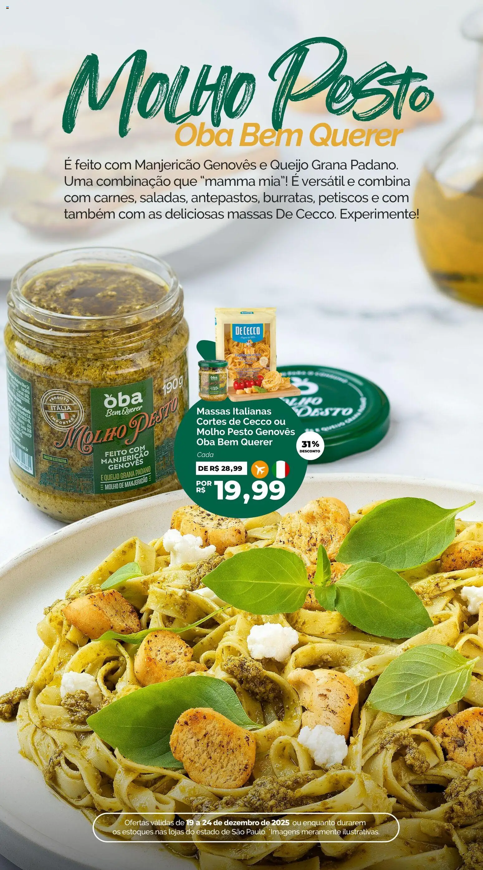 Oba Hortifruti Folheto - válido de 19.12.2025 | Página: 2 | Produtos: Manjericão, Queijo