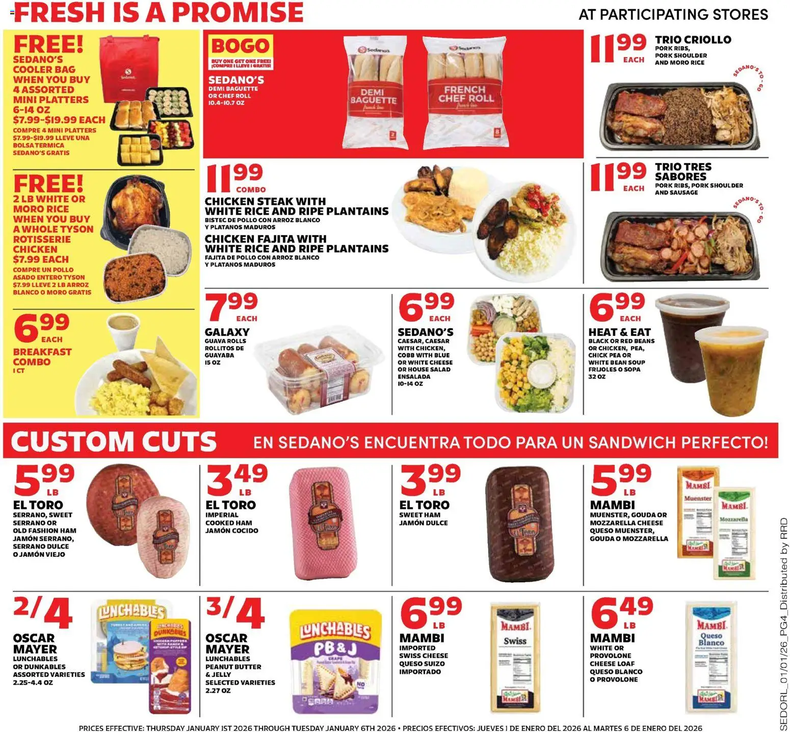 Sedano's Weekly Ad - valid from 01.01.2026 | Page: 4 | Products: Butter, Rice, Sausage, Pea