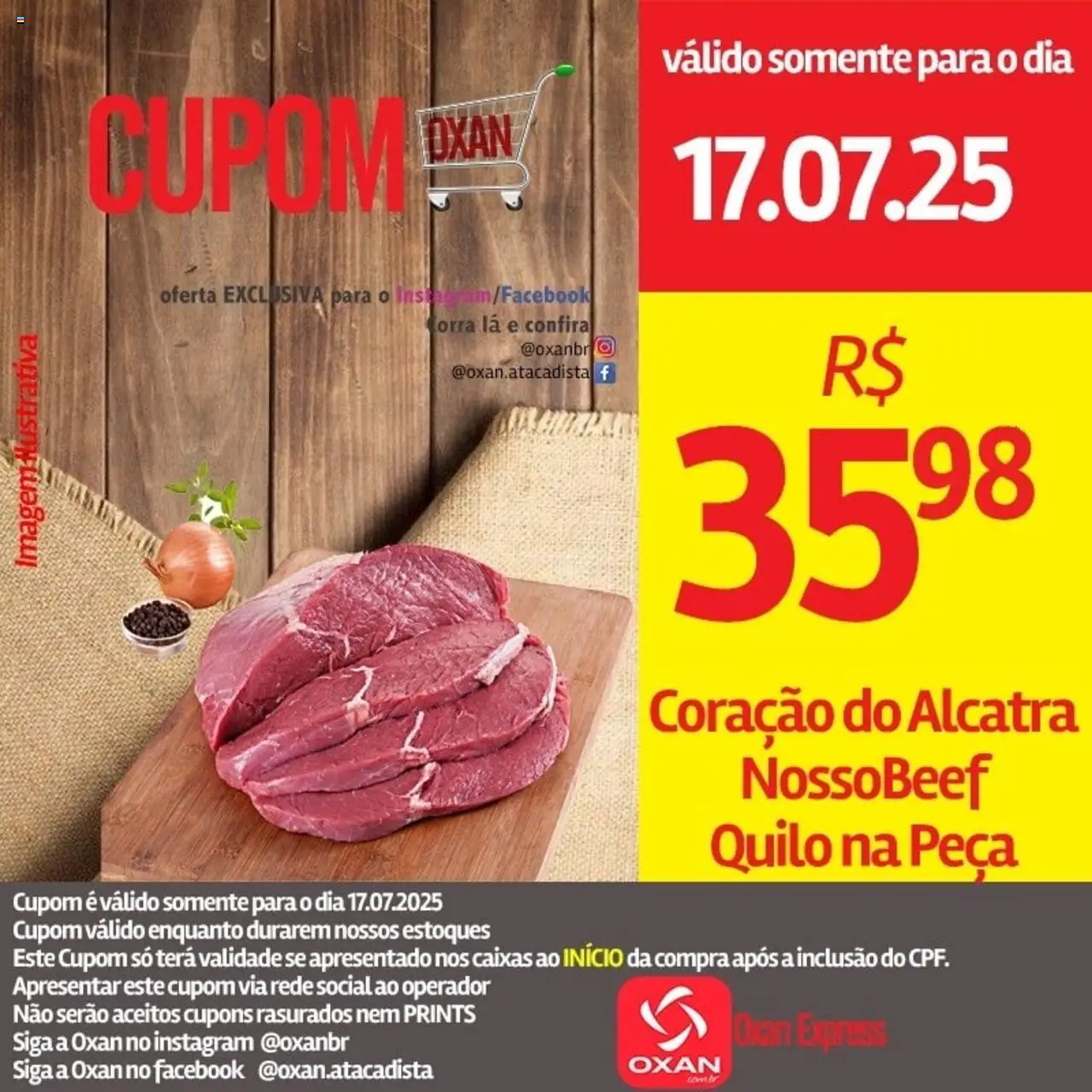 Oxan Atacadista Folheto - válido de 17.07.2025 | Página: 1 | Produtos: Alcatra