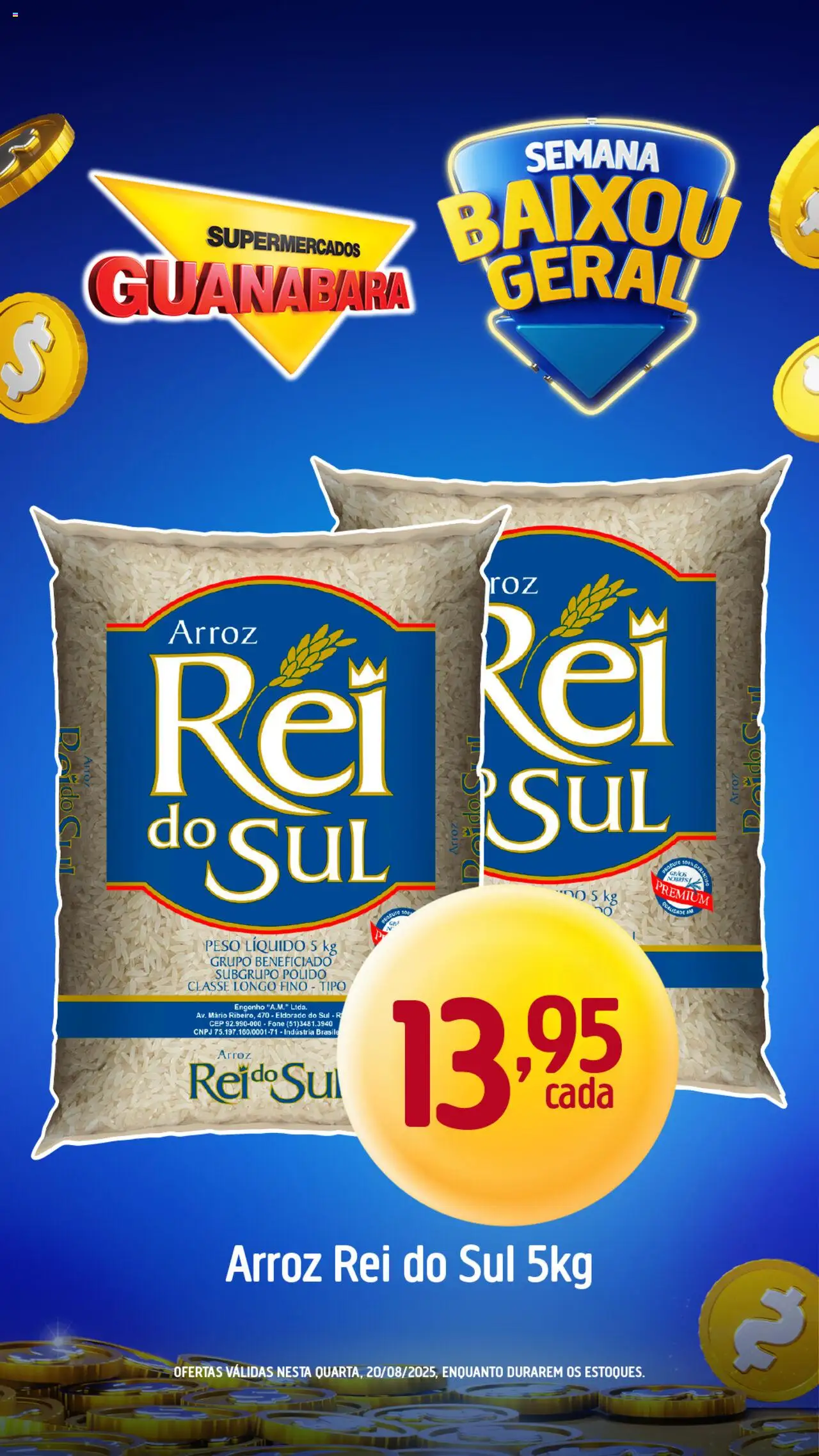 Supermercados Guanabara Folheto - válido de 20.08.2025 | Página: 10 | Produtos: Arroz