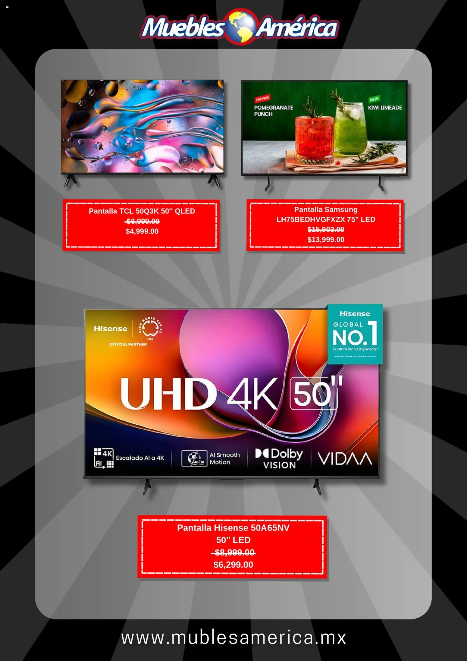 Nuevas ofertas de Muebles America válidas en toda la República Mexicana desde el 27.11.2025. ¡Encuentra las mejores ofertas en Muebles America Black Friday! | Página: 4 | Productos: Kiwi, Top