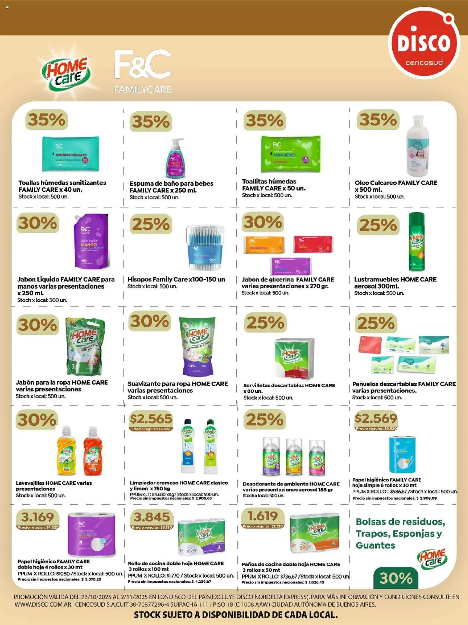 Disco -Folleto Marca Propia  │ válido desde el 23.10.2025 | Página: 8 | Productos: Disco, Lavavajillas, Desodorante, Suavizante