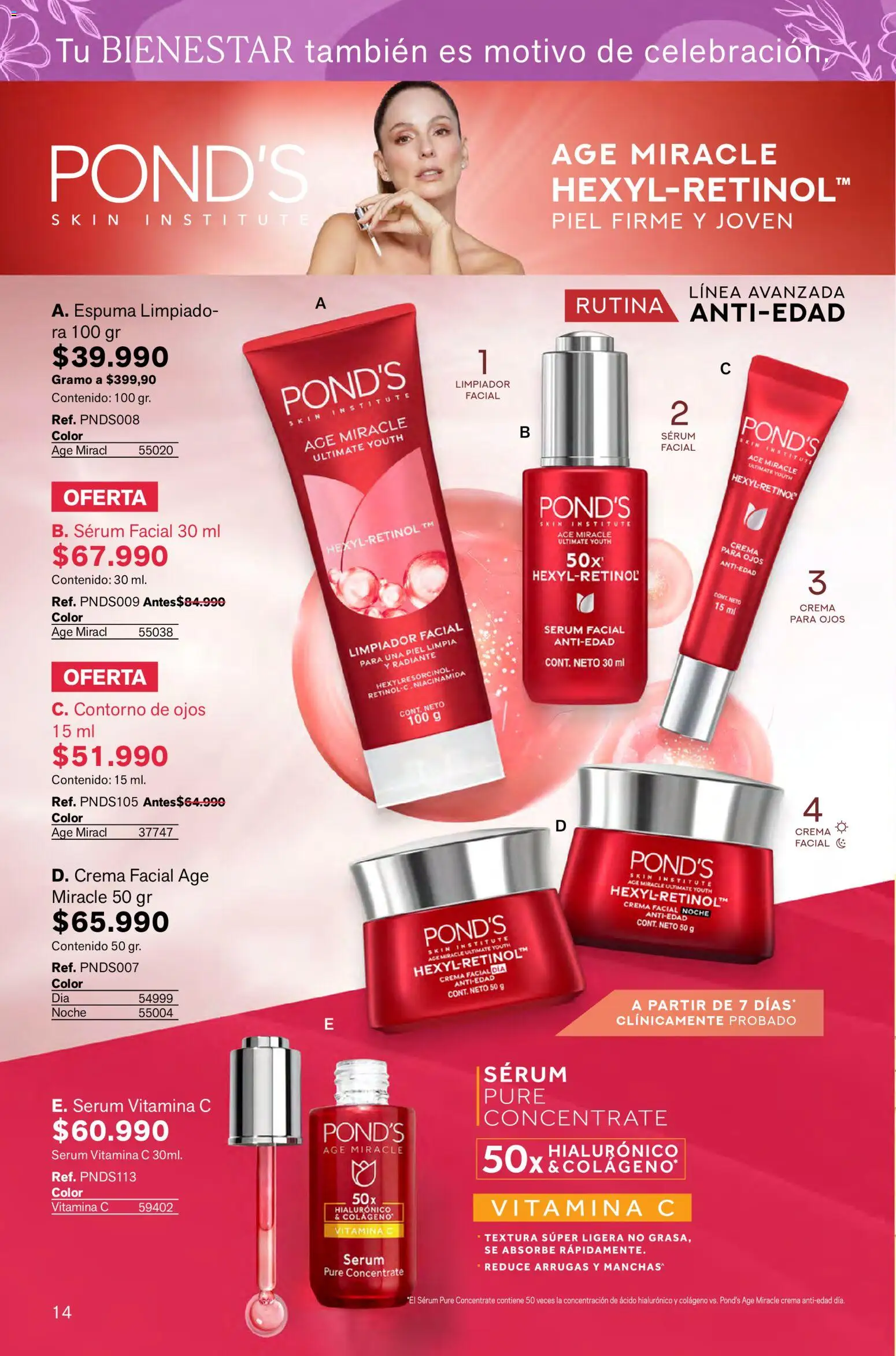 Leonisa revista - valida desde el 05.02.2026 | Página: 14 | Productos: Serum, Limpiador facial, Contorno, Contorno de ojos