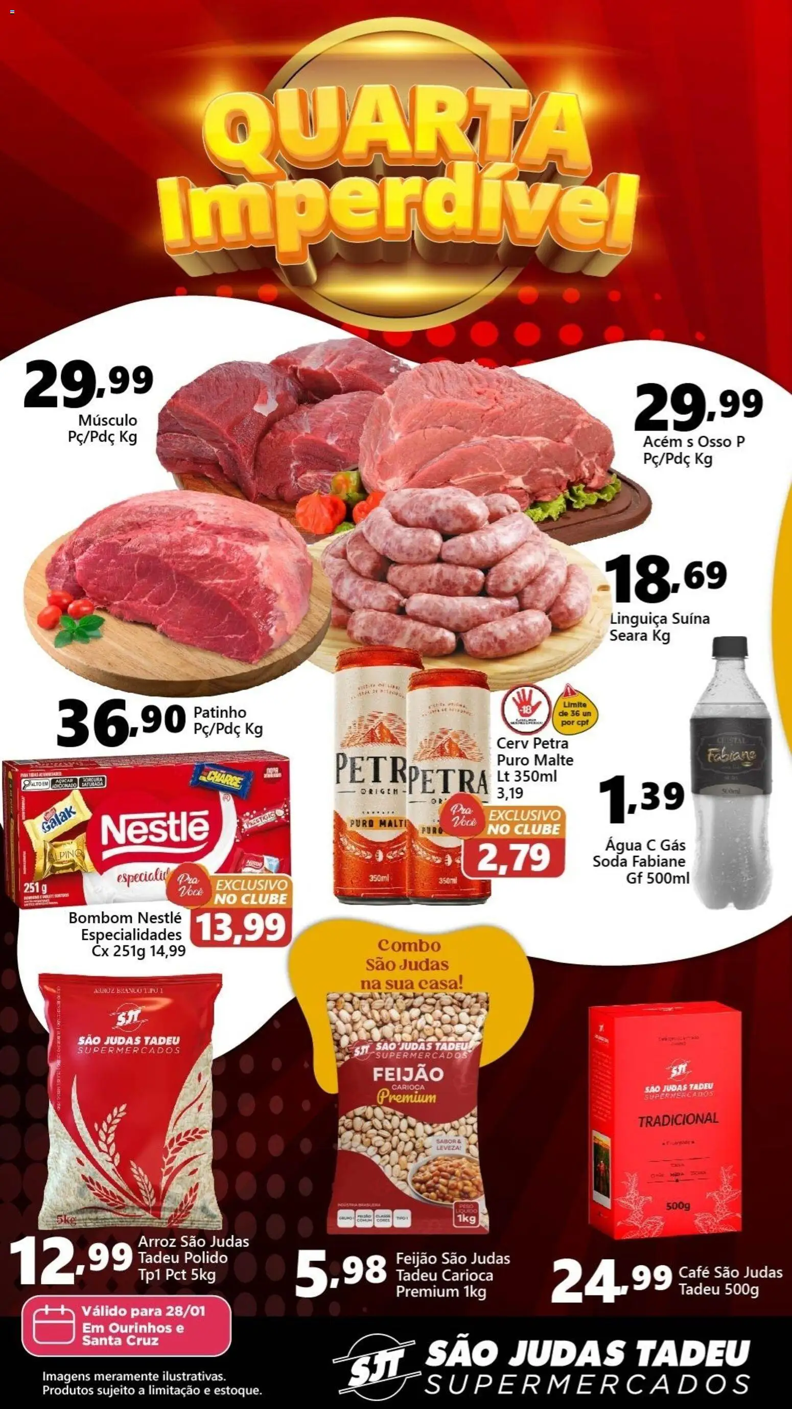 São Judas Tadeu Folheto - válido de 28.01.2026 | Página: 1 | Produtos: Feijão, Arroz, Soda, Açúcar