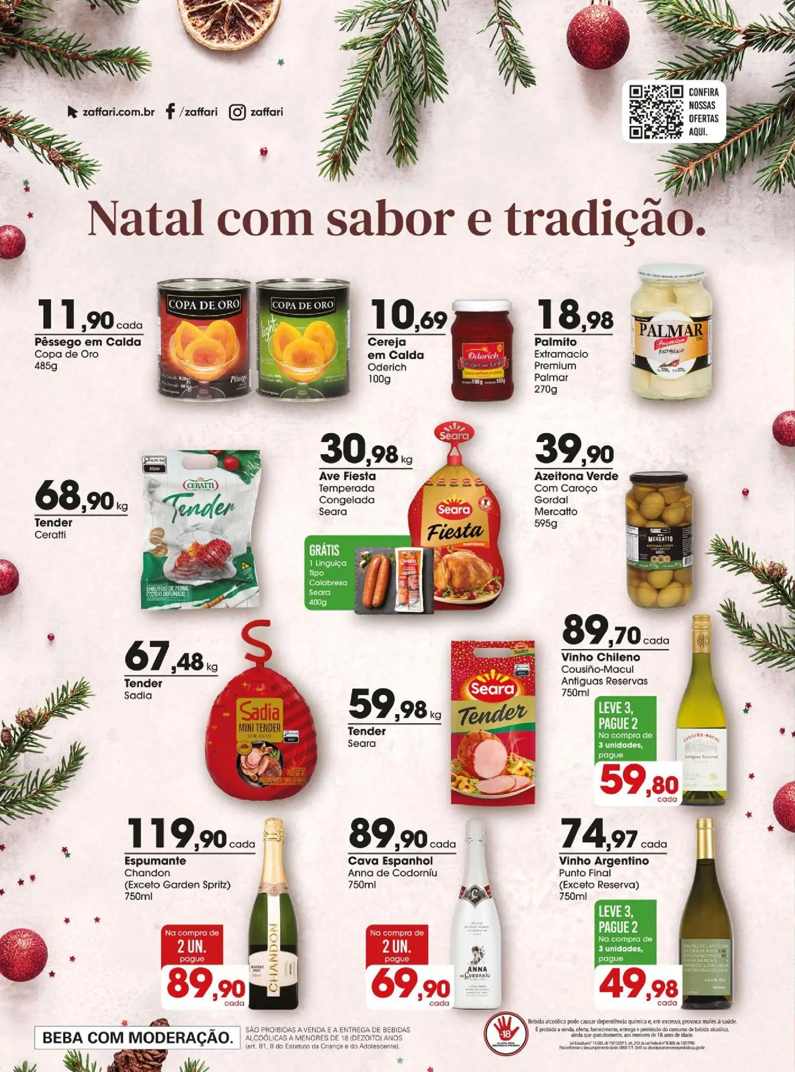 Zaffari Folheto - válido de 16.12.2025 | Página: 28 | Produtos: Cereja, Linguiça, Pernil, Bebida