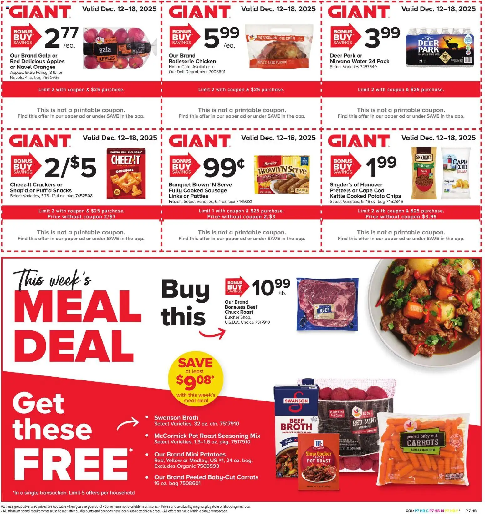 Giant Weekly Ad - valid from 12.12.2025 | Page: 5 | Products: Cooker, Chips, Water, Sausage