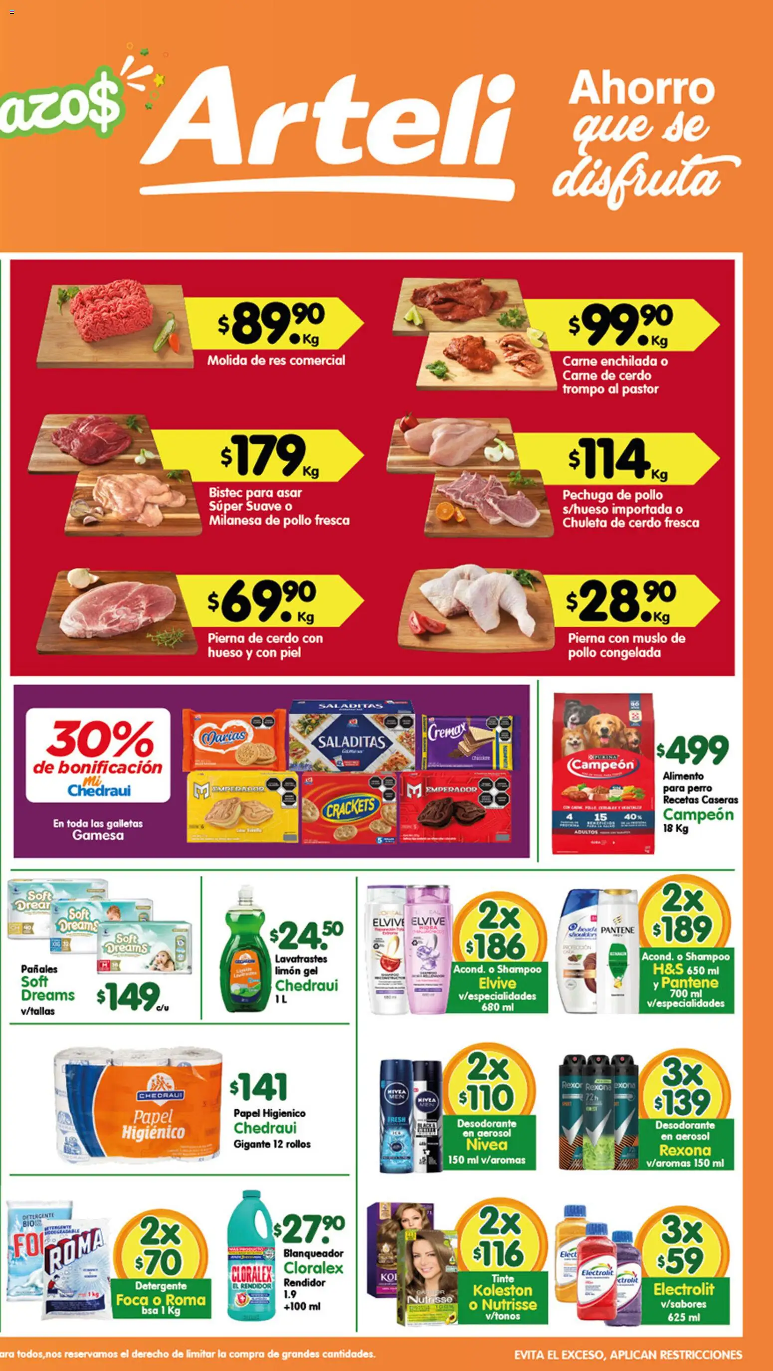 Nuevas ofertas de Arteli válidas en toda la República Mexicana desde el 28.11.2025. ¡Encuentra las mejores ofertas en Arteli folleto Valles! | Página: 2 | Productos: Pollo, Milanesa, Limón, Res