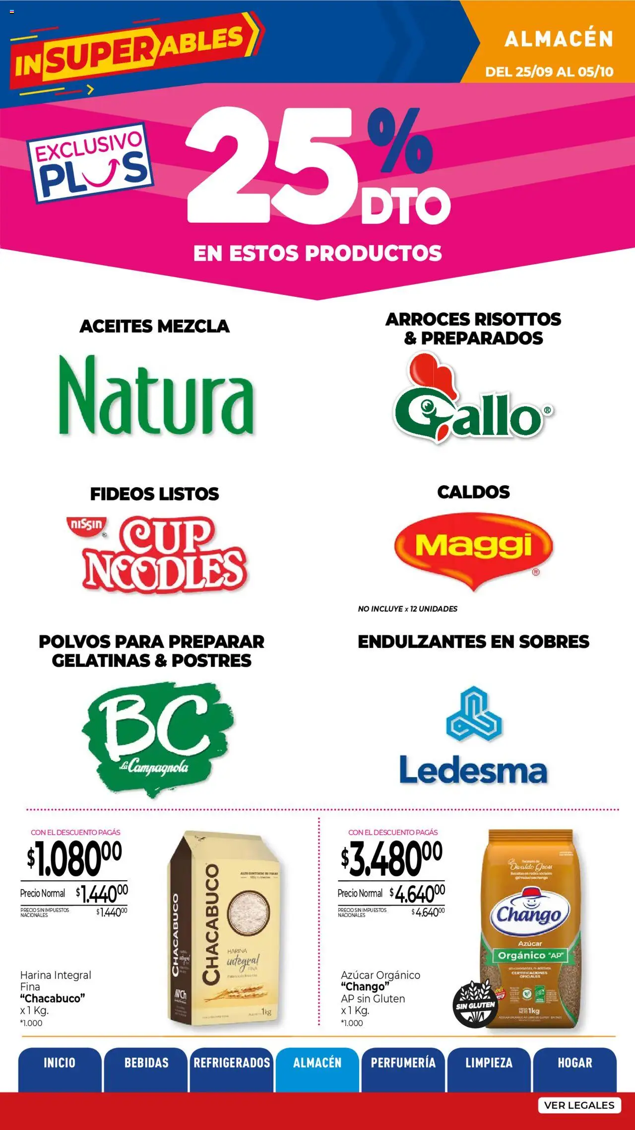 La Anonima catálogo │ válido desde el 25.09.2025 | Página: 19 | Productos: Harina, Azucar, Fideos