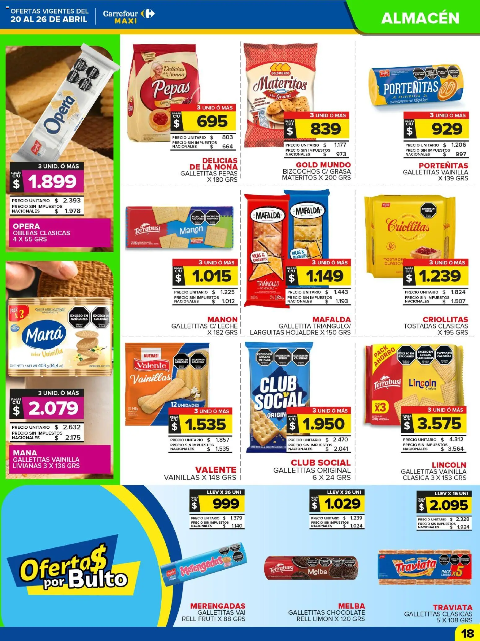 Carrefour Maxi catálogo │ válido desde el 20.04.2026 | Página: 18 | Productos: Galletitas, Limón, Leche, Bizcochos