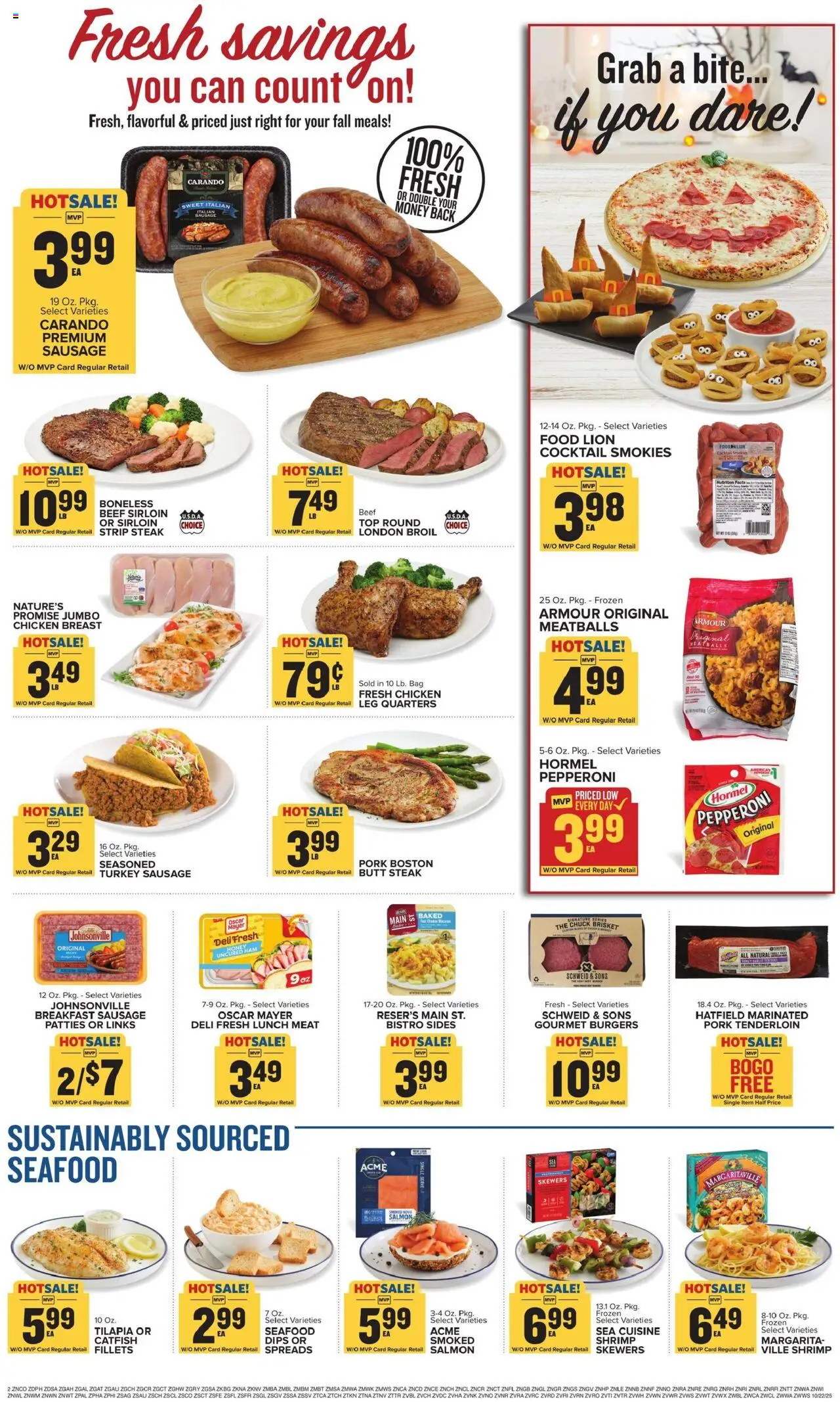Food Lion Weekly Ad - valid from 22.10.2025 | Page: 3 | Products: Cheese, Ham, Beef, Sausage