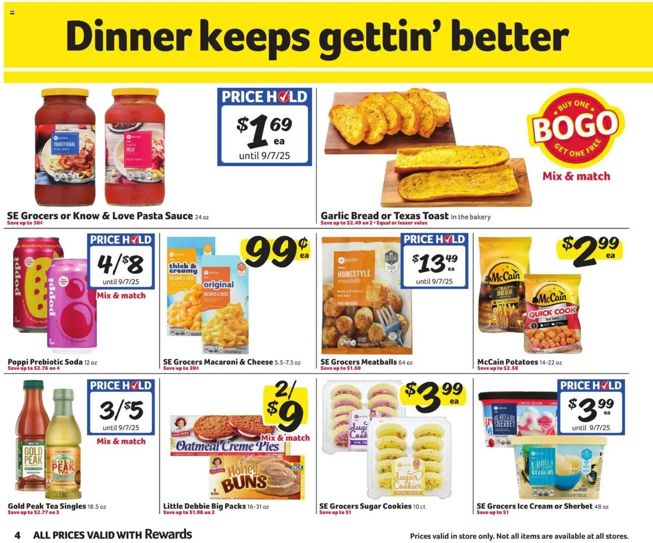 Winn Dixie In-Store Flyer - valid from 06.08.2025 | Page: 4 | Products: Pasta, Cookies, Lemon, Garlic