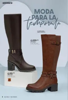 Vista previa de Andrea catálogo Botas y Botines, nuevo folleto de la tienda, válido en México a partir del 08.03.2026 | Página: 4 | Productos: Botas, Botines