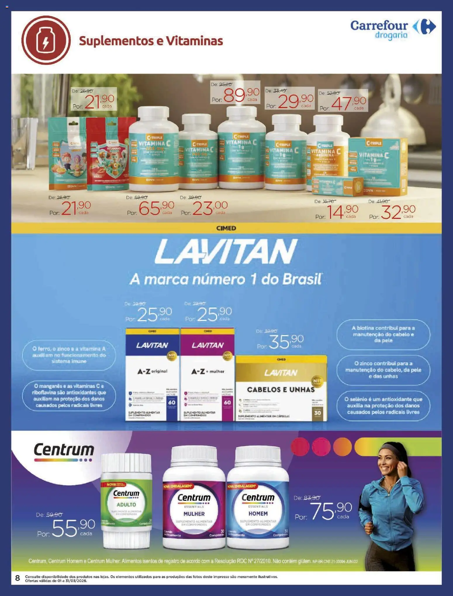 Carrefour Folheto - válido de 01.03.2026 | Página: 8 | Produtos: Suplementos, Vitamina c