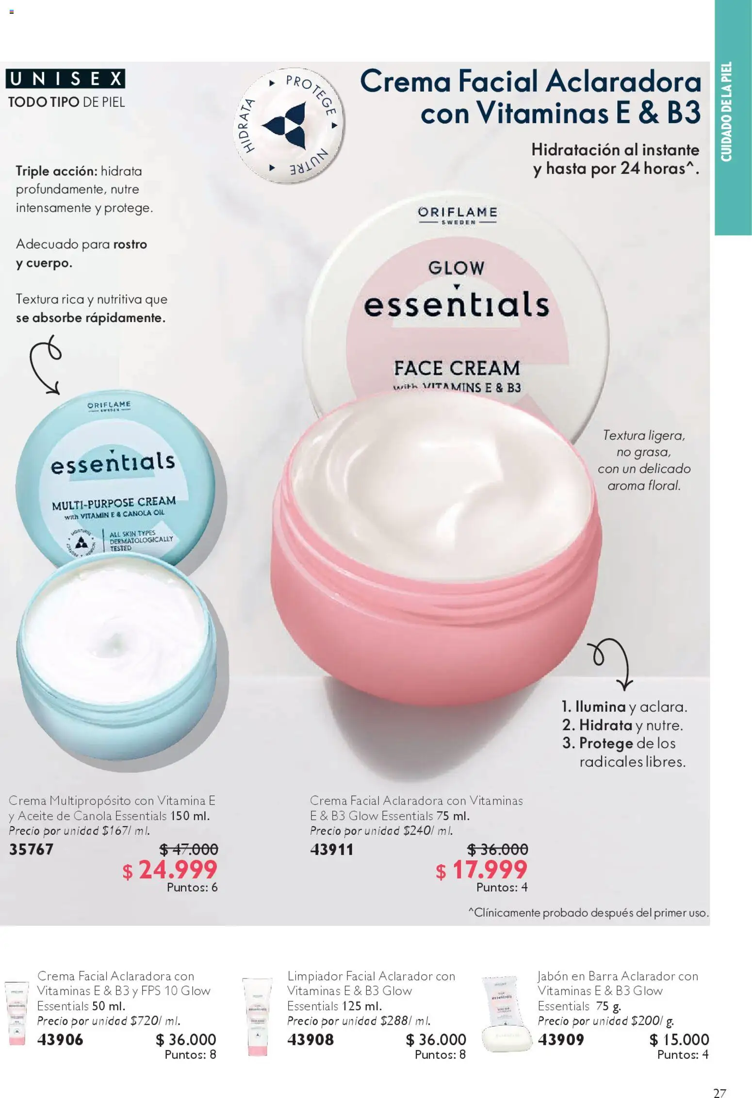 Oriflame revista - valida desde el 27.12.2025 | Página: 27 | Productos: Limpiador, Vitaminas, Jabón, Aceite