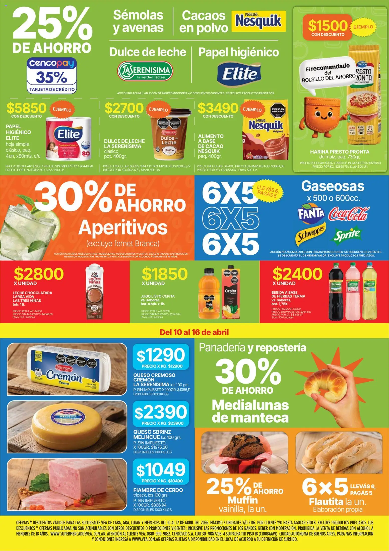 Vea - Ofertas fin de semana  │ válido desde el 10.04.2026 | Página: 2 | Productos: Papel higiénico, Polvo, Fernet, Manteca