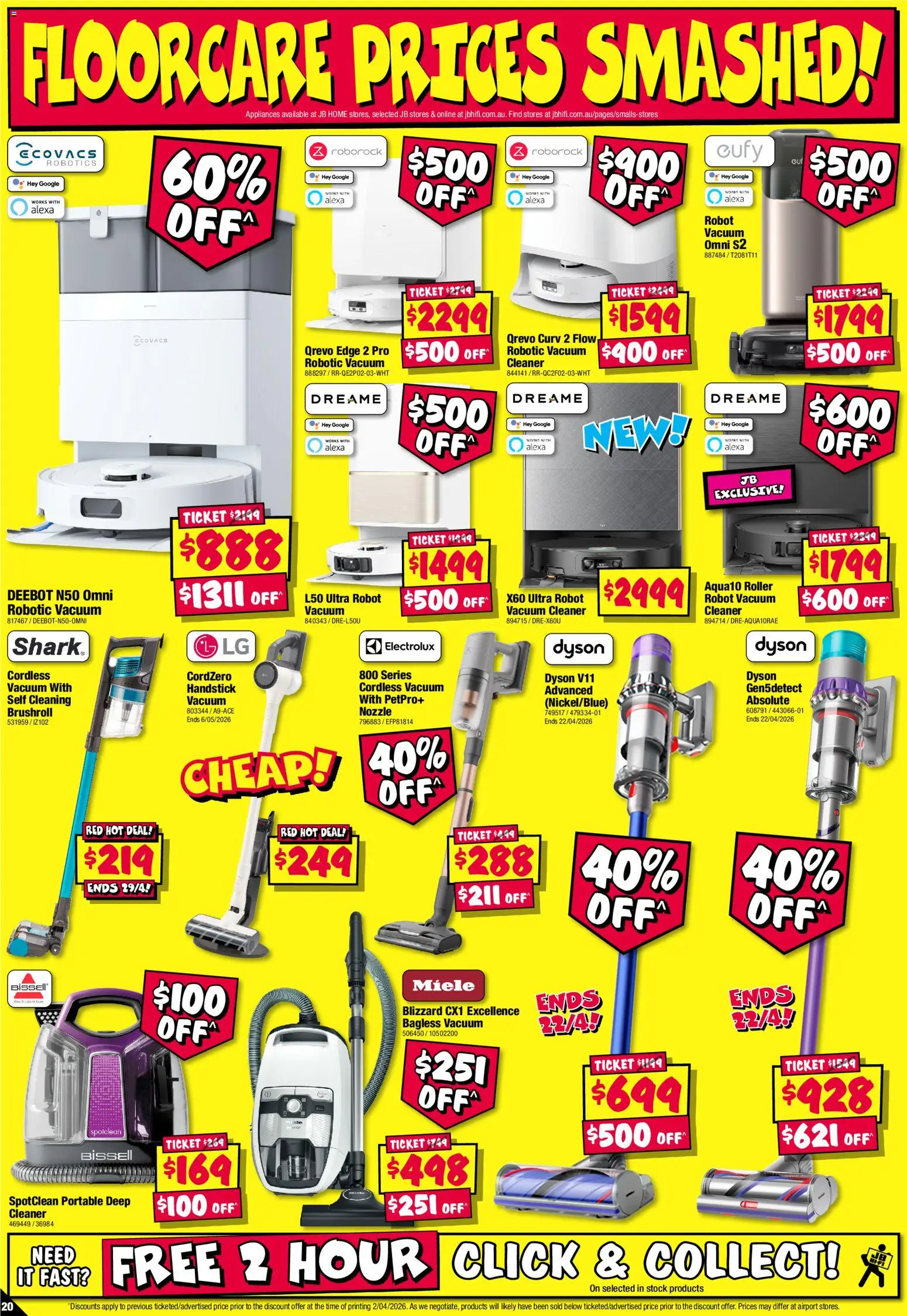 JB Hi-Fi catalogue - valid from 16.04.2026 | Page: 20 | Products: Cleaner, Robotic vacuum cleaner, Vacuum cleaner, Robot