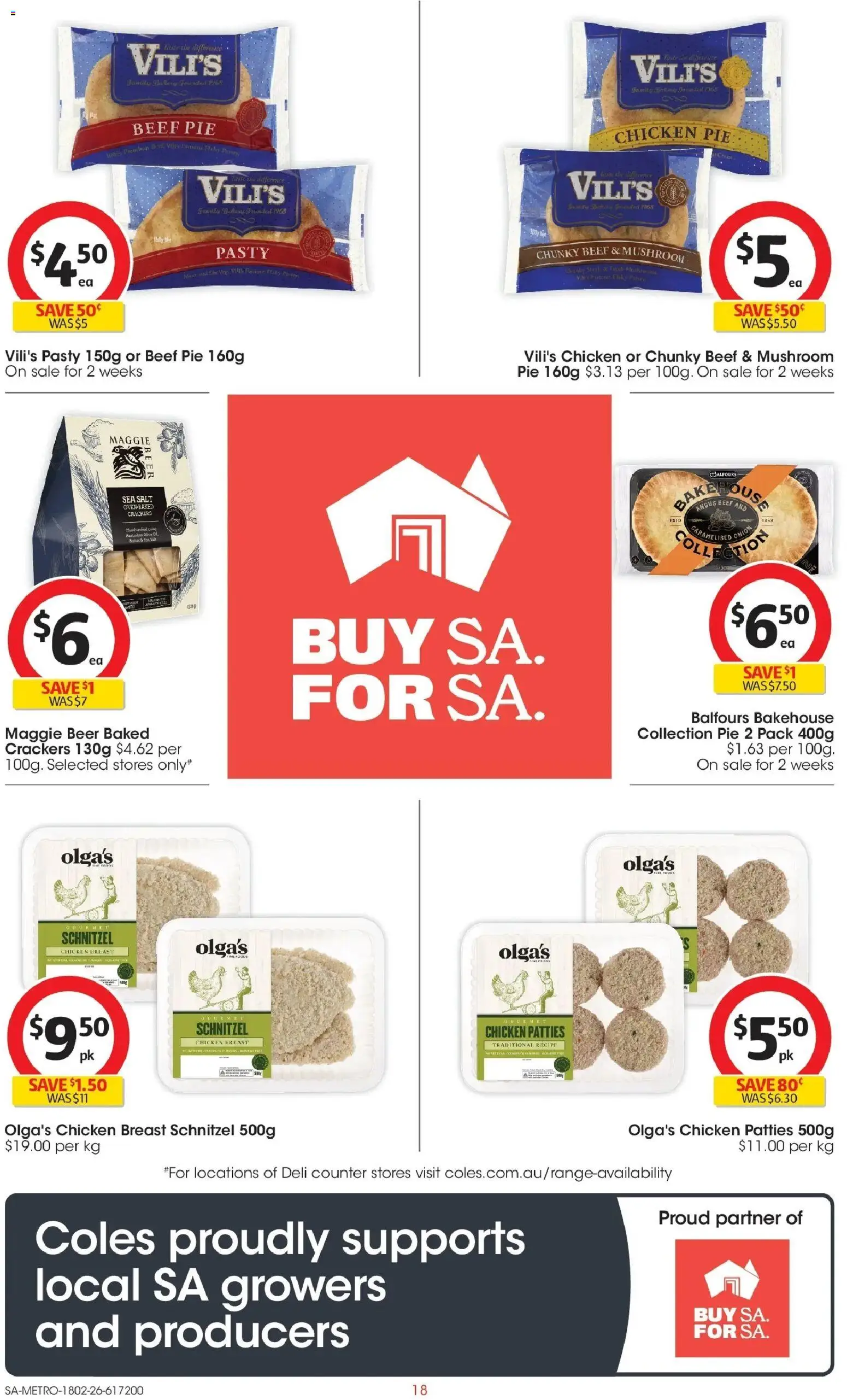 Coles catalogue - valid from 18.02.2026 | Page: 18 | Products: Crackers, Chicken, Beef, Salt