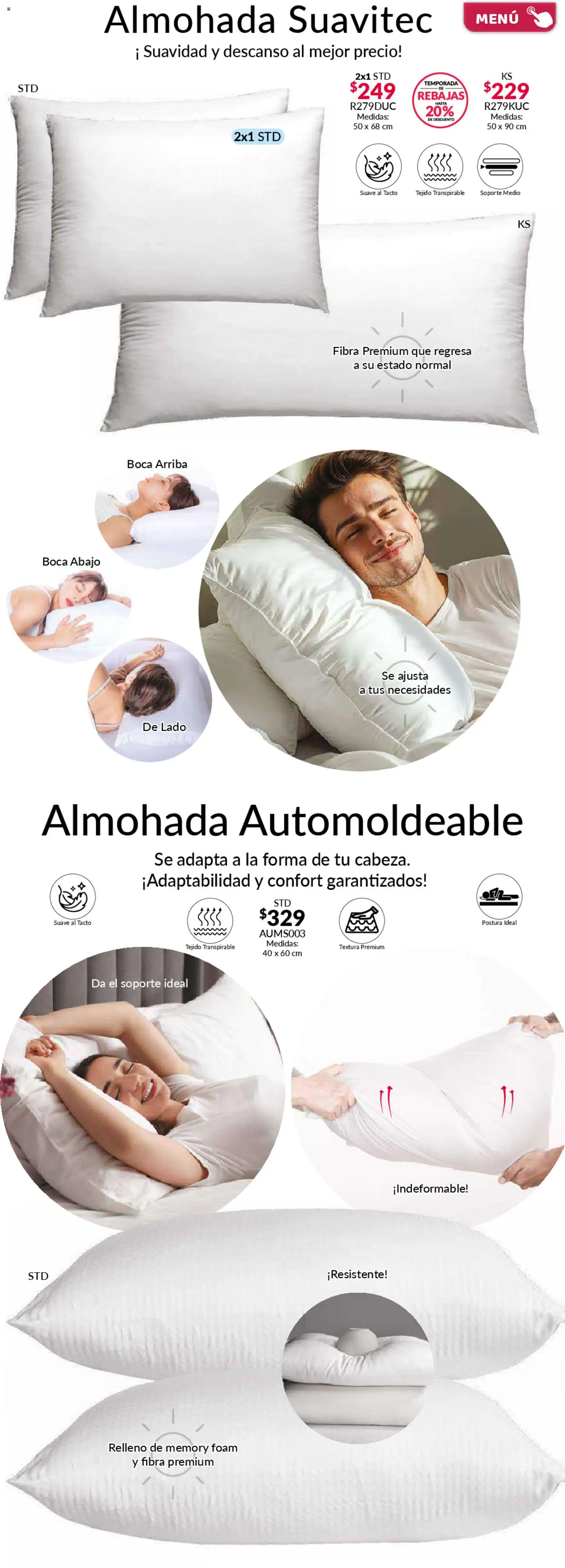 Nuevas ofertas de Colchas Concord válidas en toda la República Mexicana desde el 01.02.2026. ¡Encuentra las mejores ofertas en Colchas Concord catálogo! | Página: 97 | Productos: Almohada