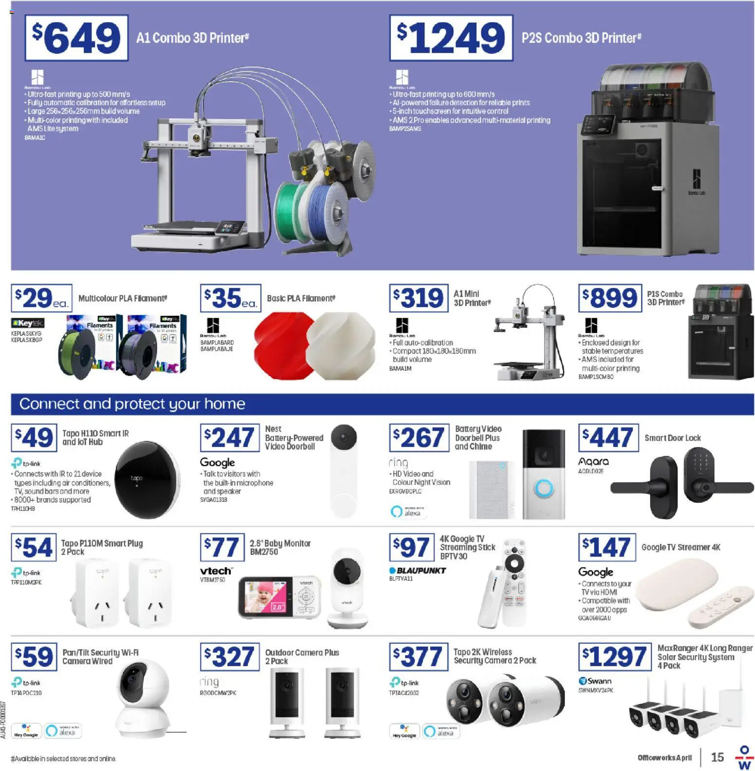 Officeworks catalogue - valid from 31.03.2026 | Page: 15 | Products: Doorbell, Device, Monitor, Microphone