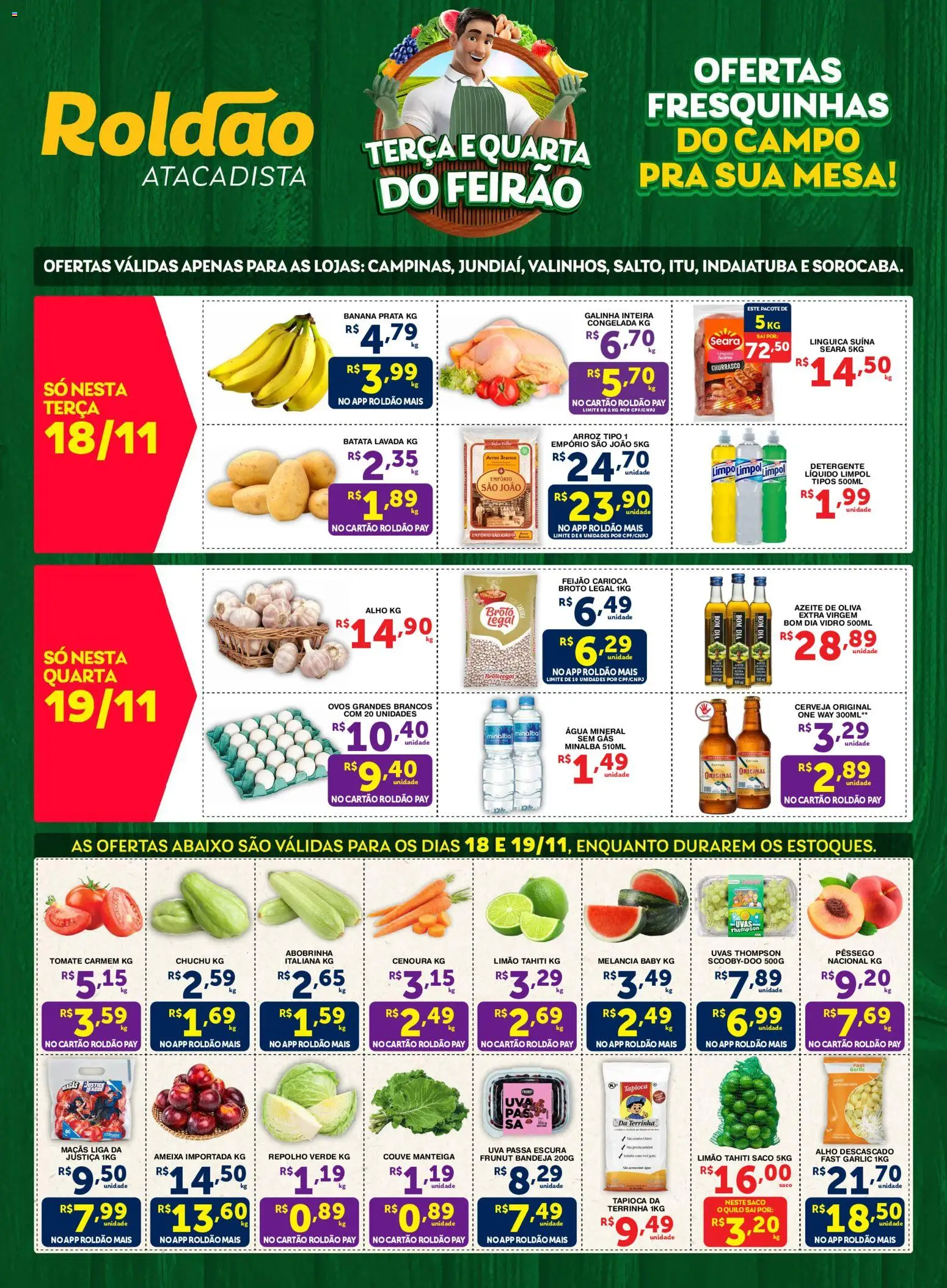 Roldão Folheto - válido de 18.11.2025 | Página: 1 | Produtos: Feijão, Minalba, Cenoura, Batata