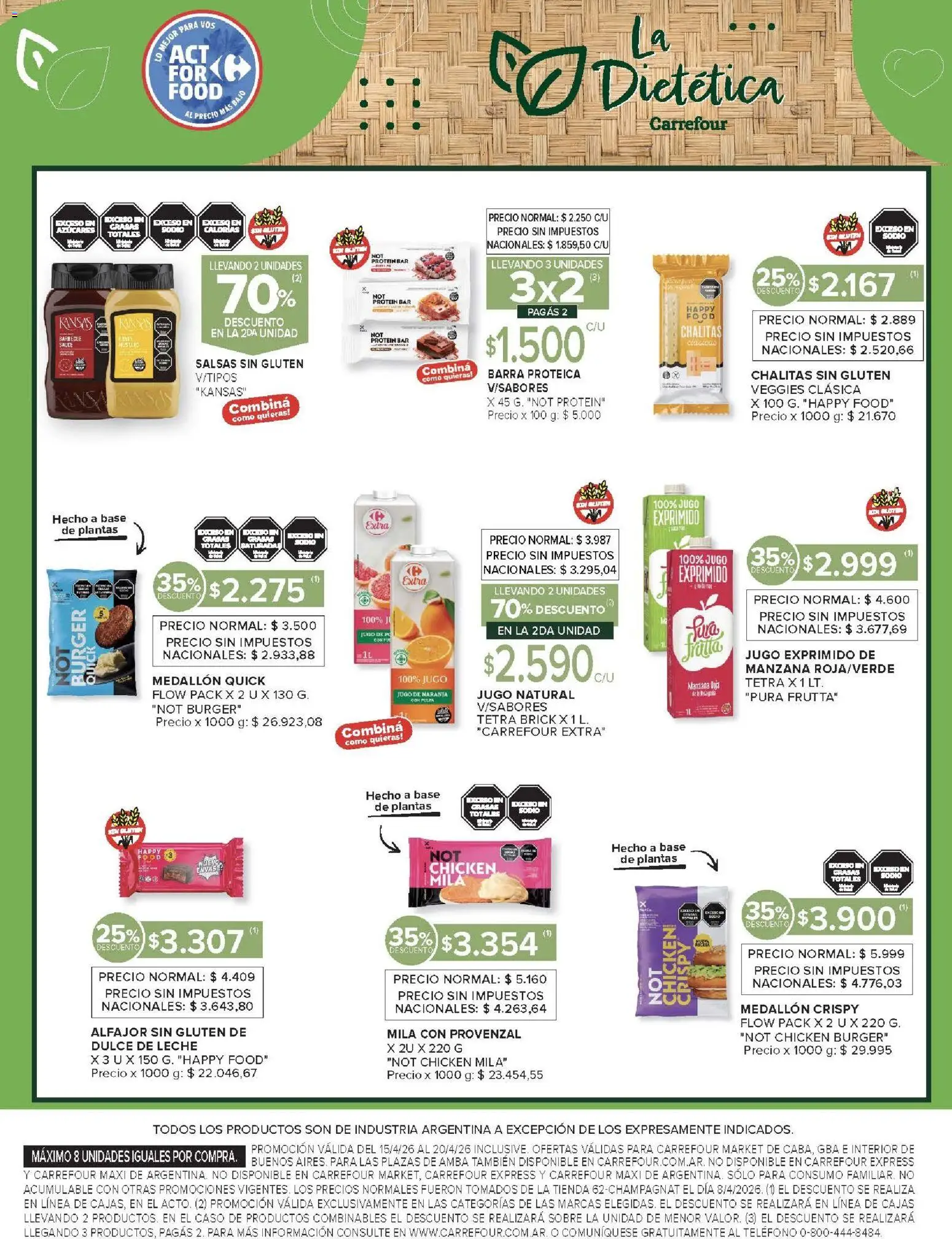 Carrefour ofertas │ válido desde el 15.04.2026 | Página: 34 | Productos: Caso, Sobre, Leche, Alfajor