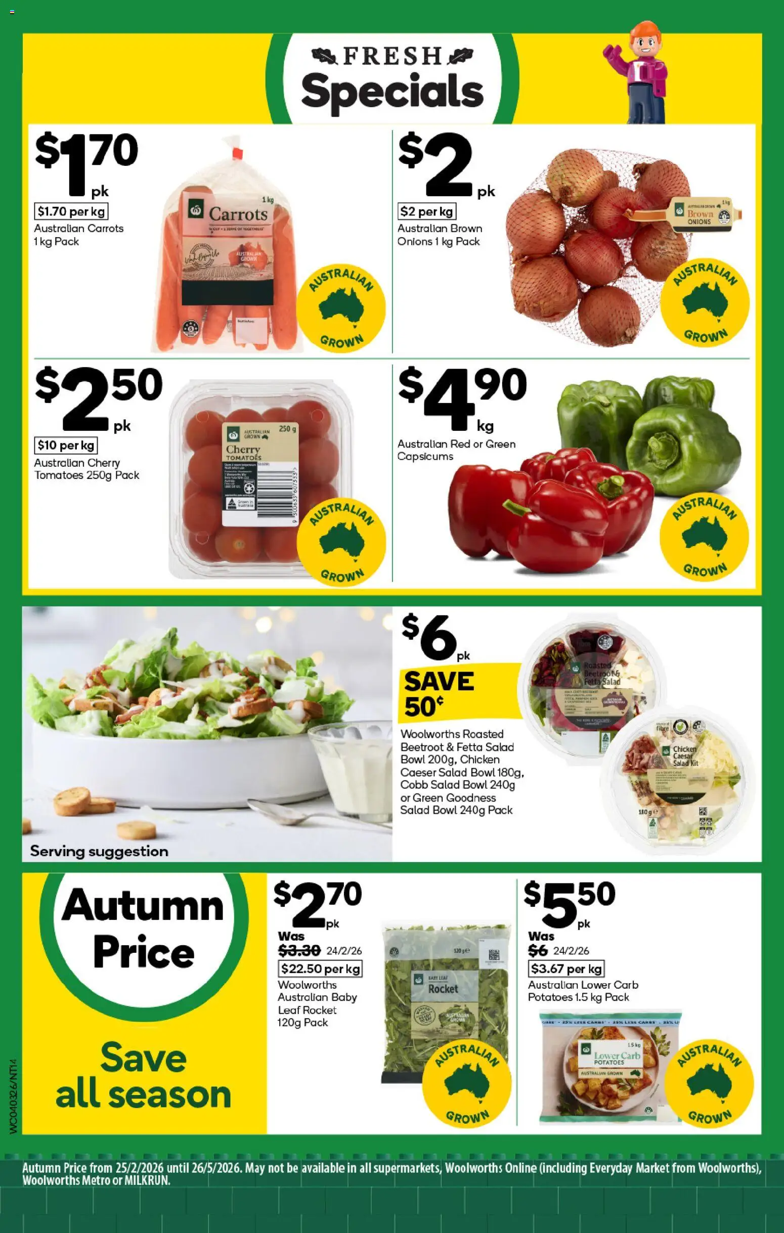 Woolworths catalogue - valid from 04.03.2026 | Page: 14 | Products: Salad, Rocket, Potatoes, Beetroot