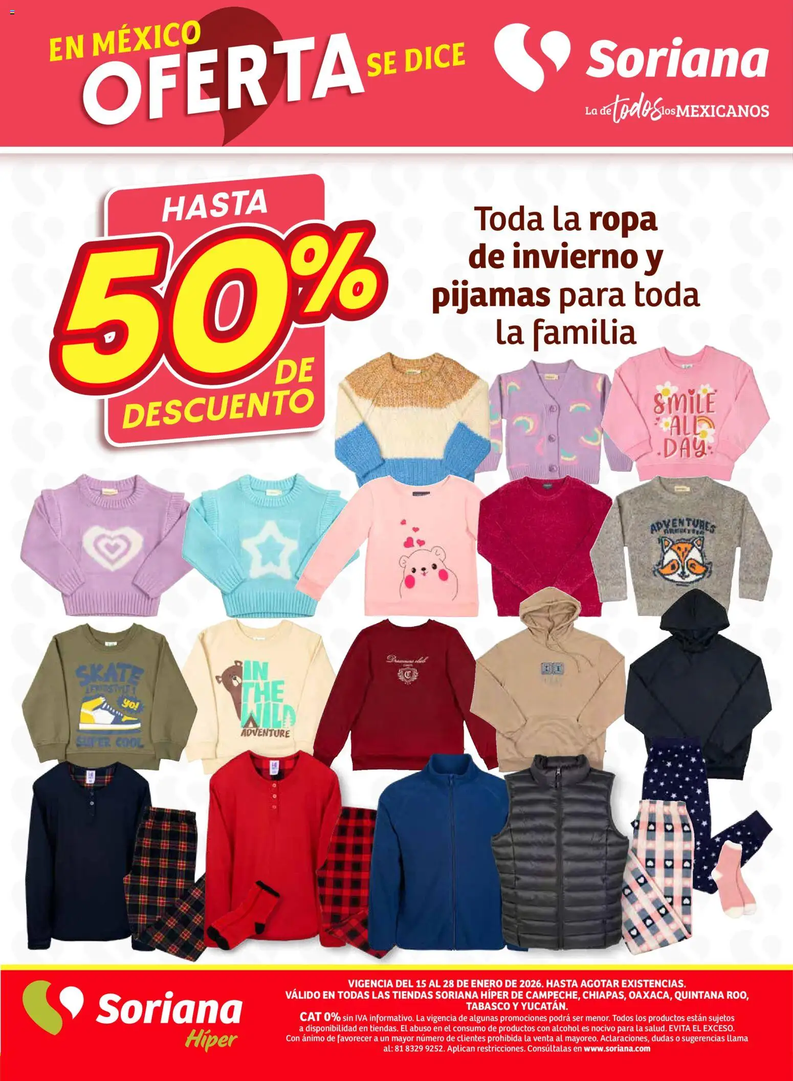 Nuevas ofertas de Soriana válidas en toda la República Mexicana desde el 15.01.2026. ¡Encuentra las mejores ofertas en Soriana - Preciazazaso Híper: Camp, Chia, Oax, Q. Roo, Tab, Yuc! | Página: 55 | Productos: Ropa