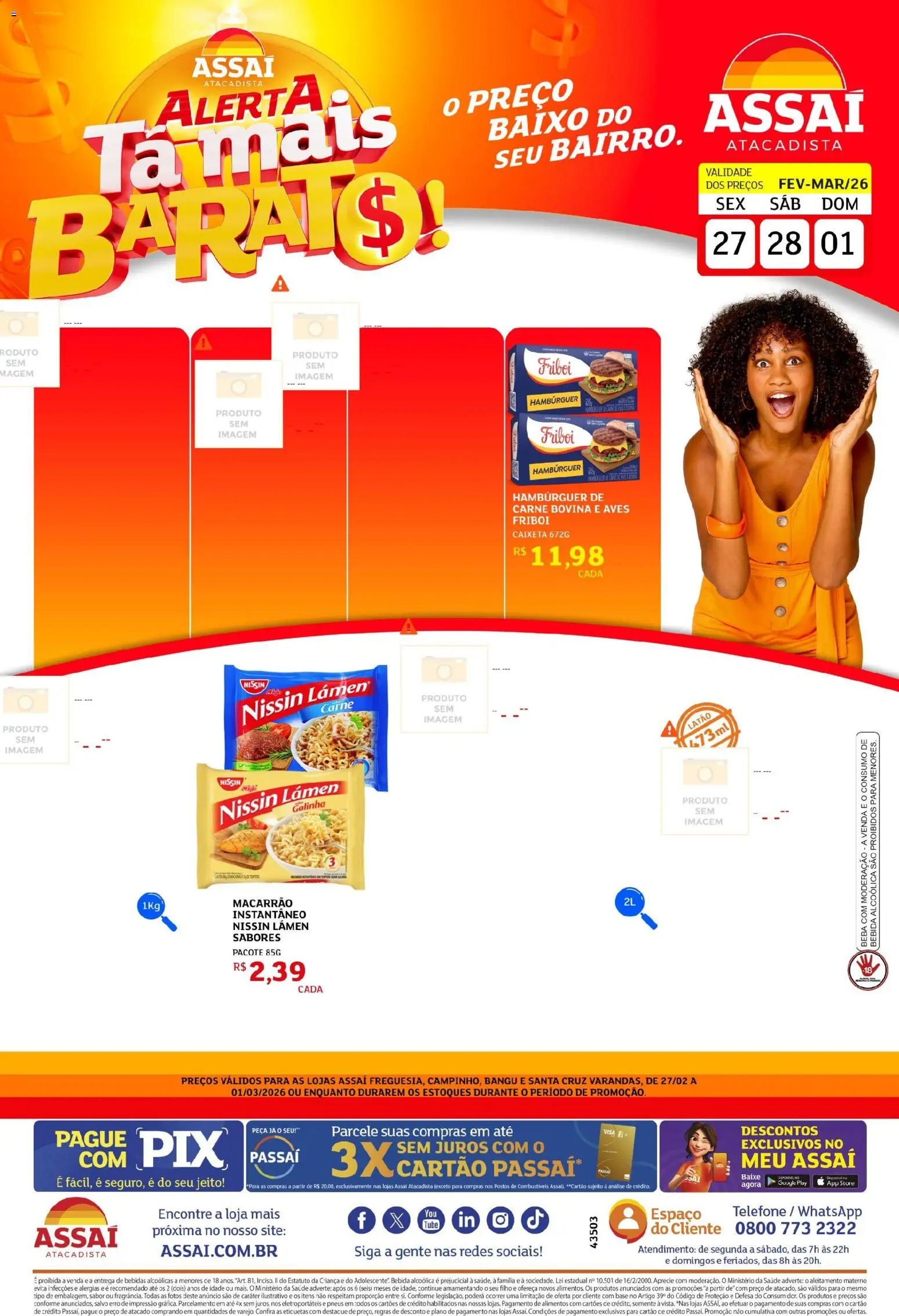 Assaí Atacadista Folheto - válido de 25.03.2026 | Página: 1 | Produtos: Pneus, Base, Carne, Telefone
