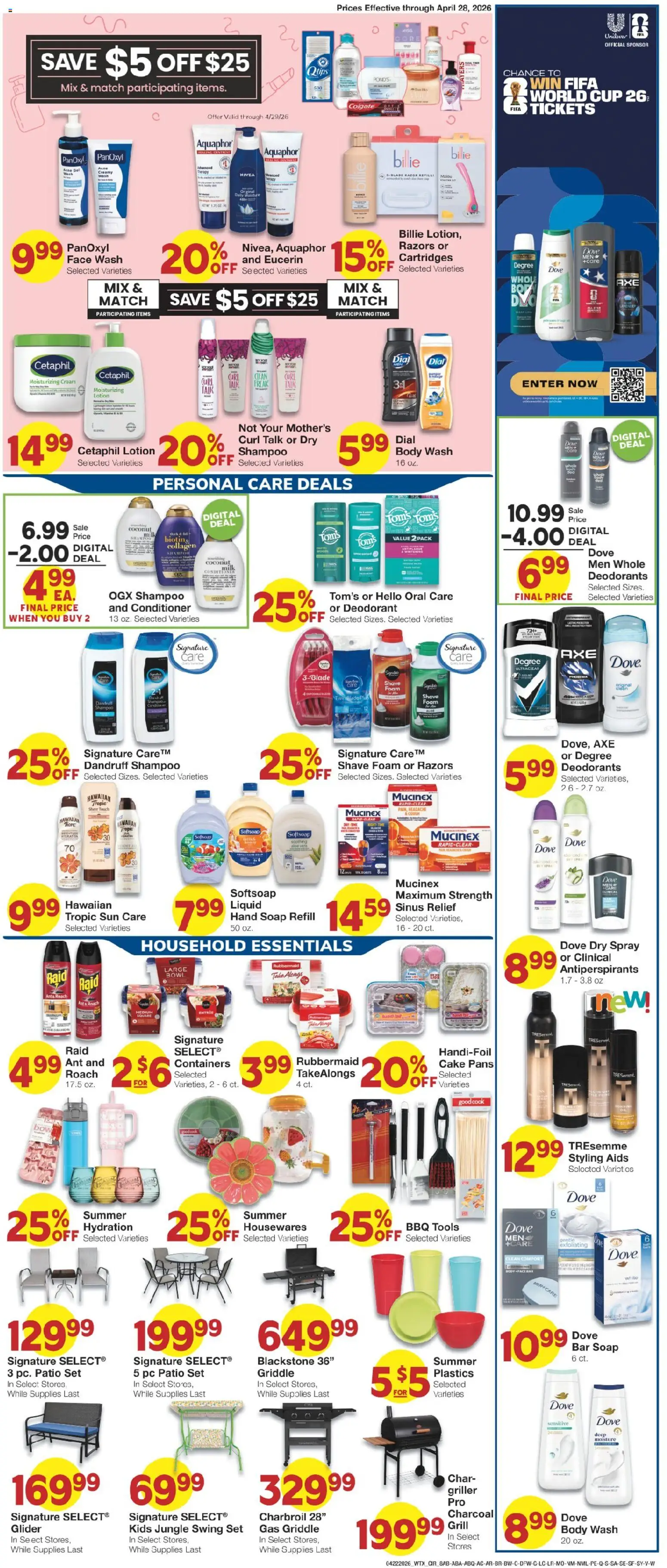 United Supermarkets Weekly Ad - valid from 22.04.2026 | Page: 8 | Products: Griddle, Milk, Soap, Pc