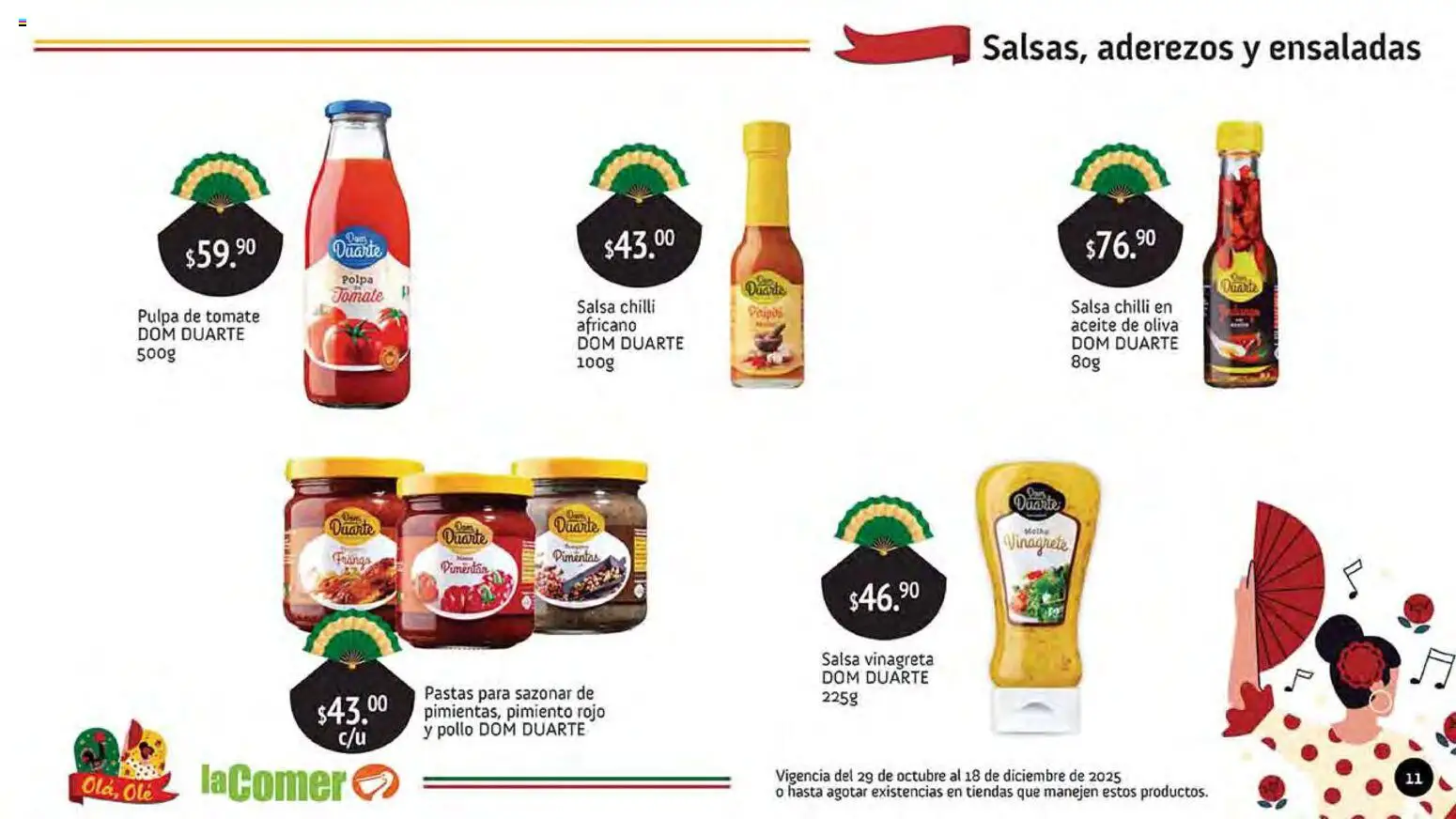 Nuevas ofertas de La Comer válidas en toda la República Mexicana desde el 29.10.2025. ¡Encuentra las mejores ofertas en La Comer folleto Olá, Olé! | Página: 11 | Productos: Pollo, Tomate, Aceite, Pimiento