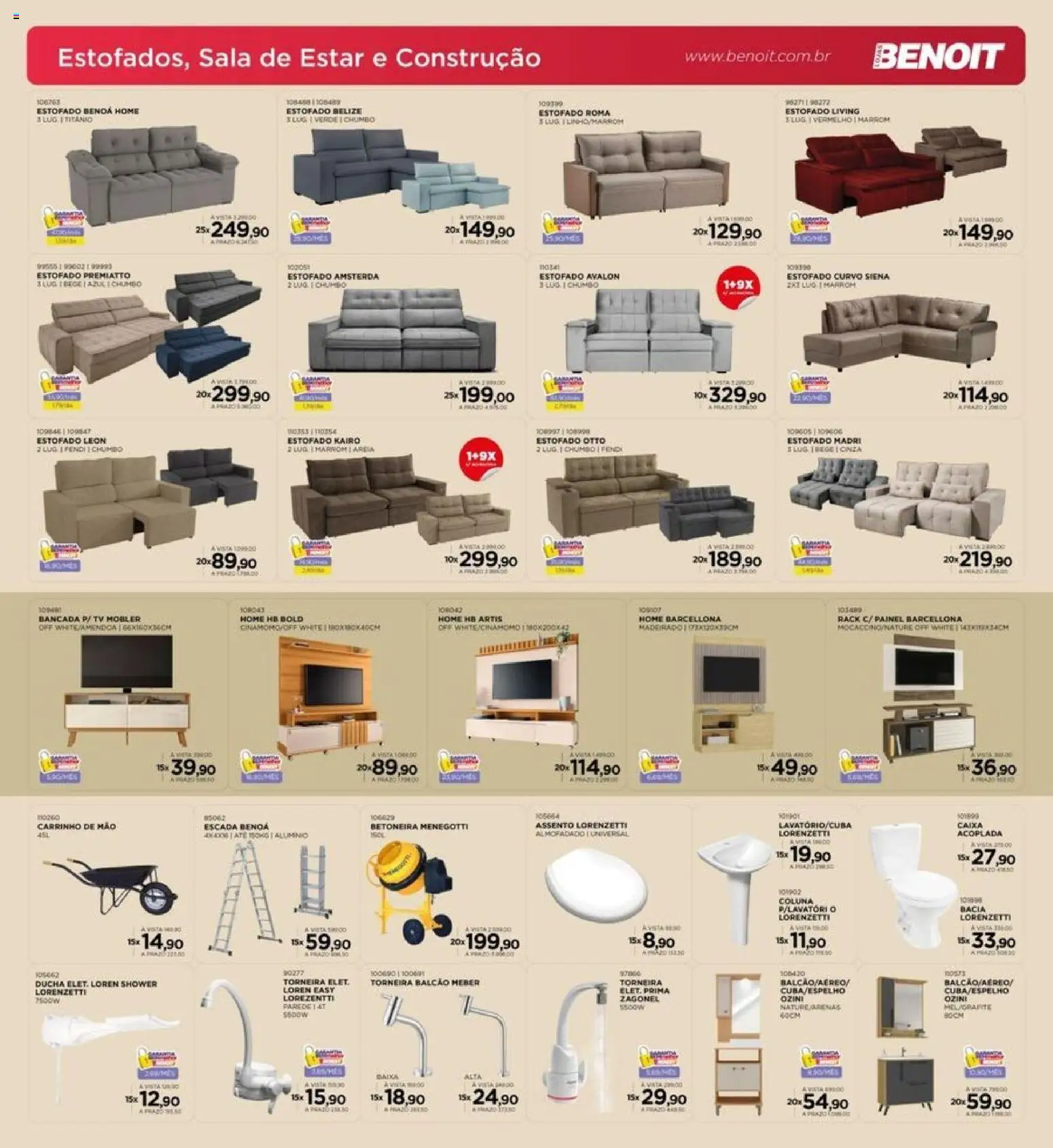 Benoit Folheto - válido de 01.02.2026 | Página: 10 | Produtos: Areia, Escada, Tv, Rack