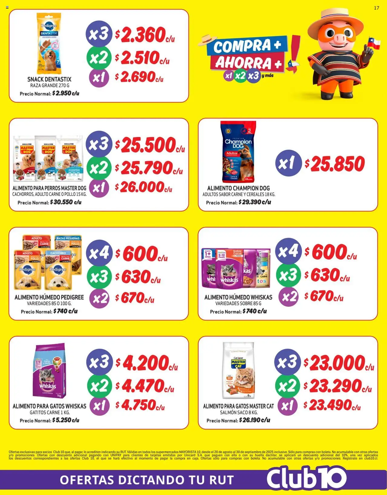 Mayorista 10 catálogo │ válido desde el 20.08.2025 | Página: 17 | Productos: Sobre, Leche, Pollo, Cereales