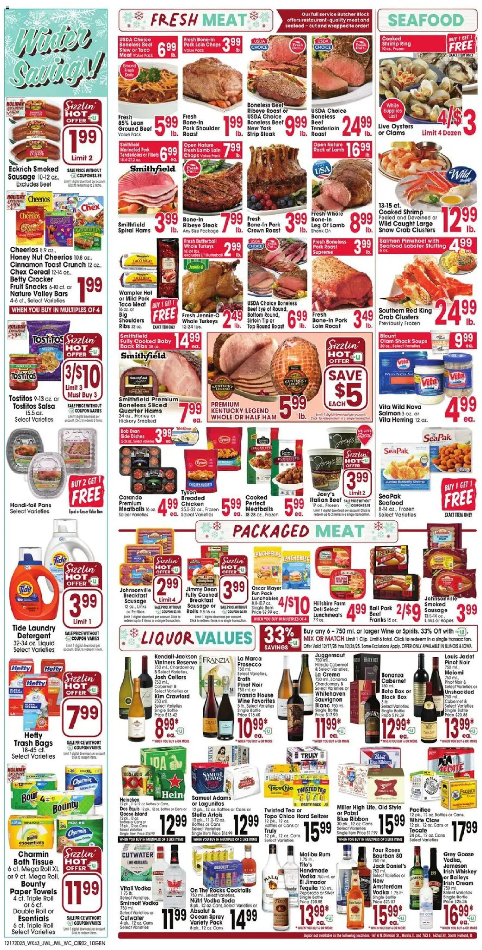 Jewel Osco Weekly Ad - valid from 17.12.2025 | Page: 2 | Products: Ring, Ham, Beef, Seafood