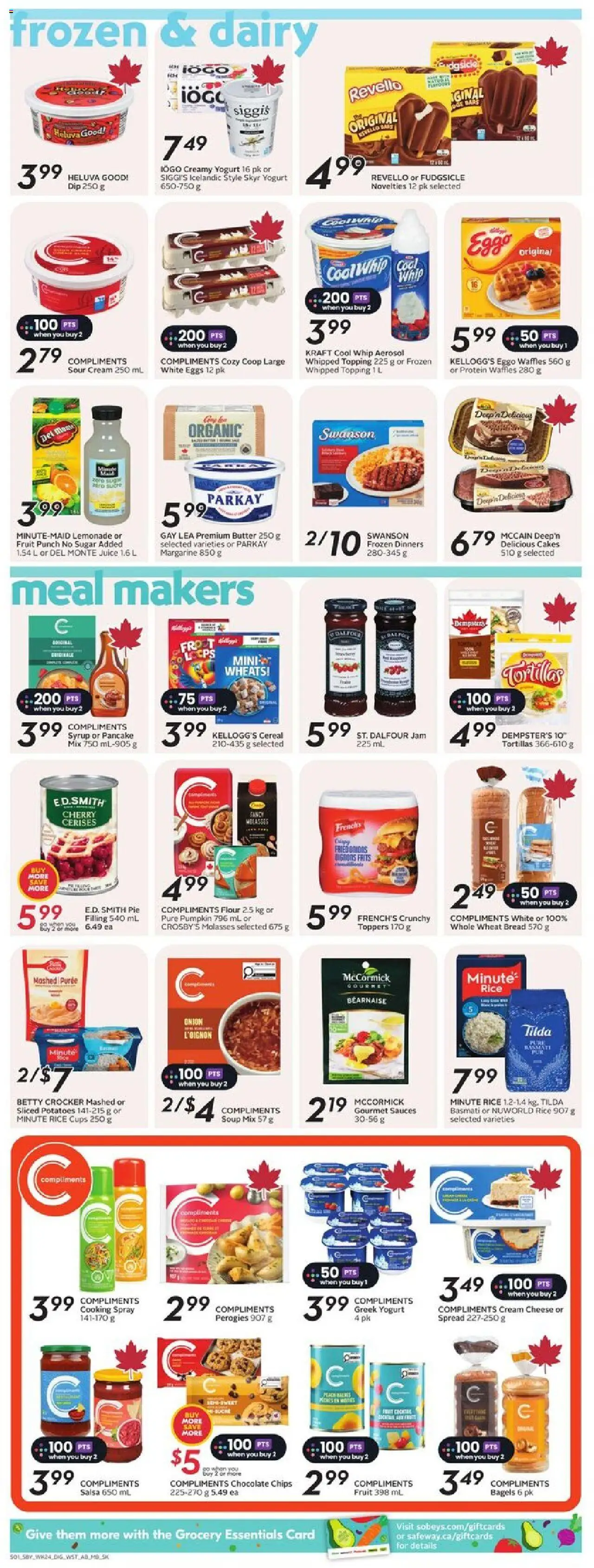 Safeway flyer valid from 09.10.2025 | Page: 11 | Products: Rice, Chips, Cheese, Juice