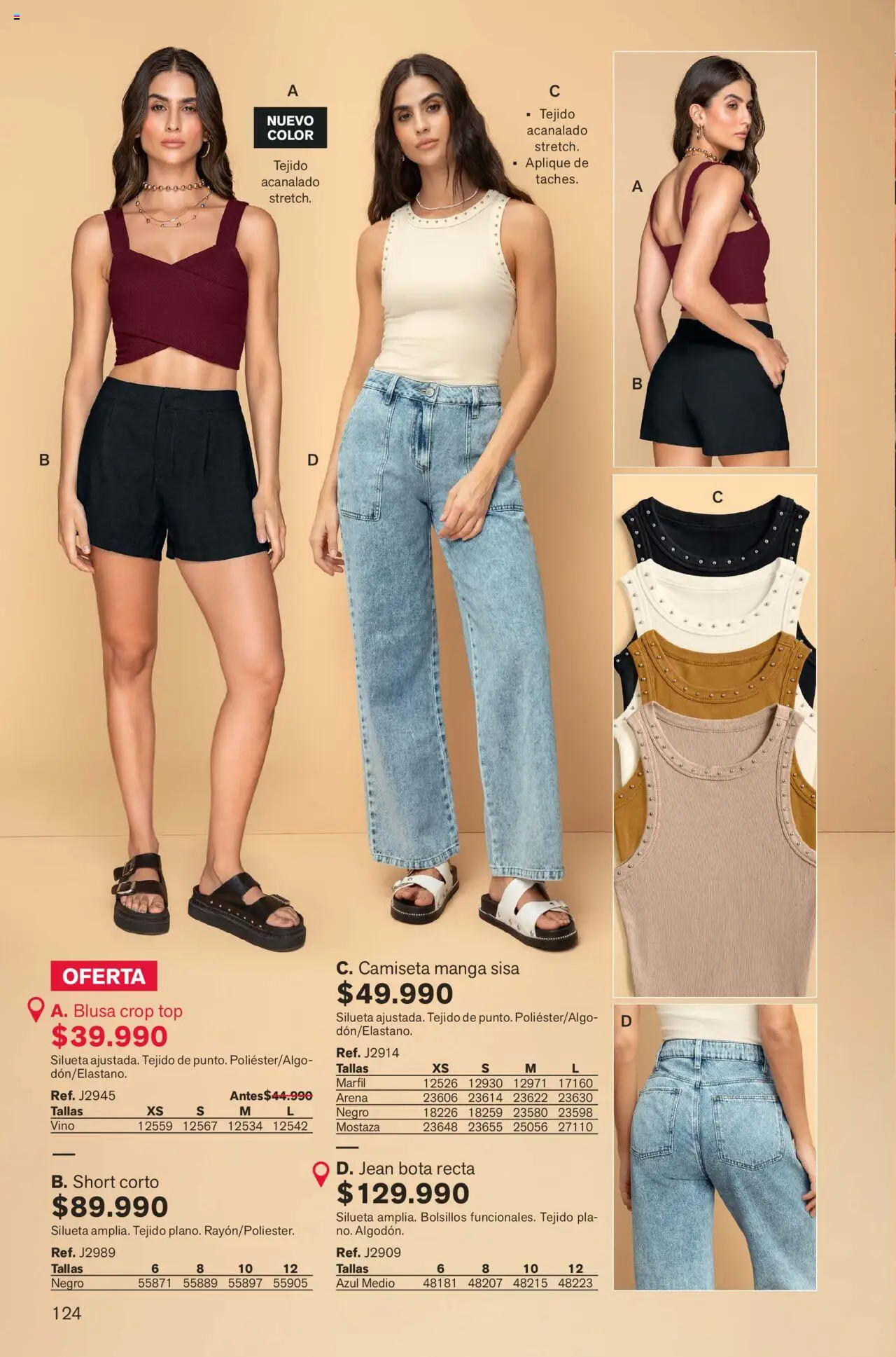 Leonisa revista - valida desde el 01.09.2025 | Página: 124 | Productos: Jean, Short, Camiseta manga sisa, Vino
